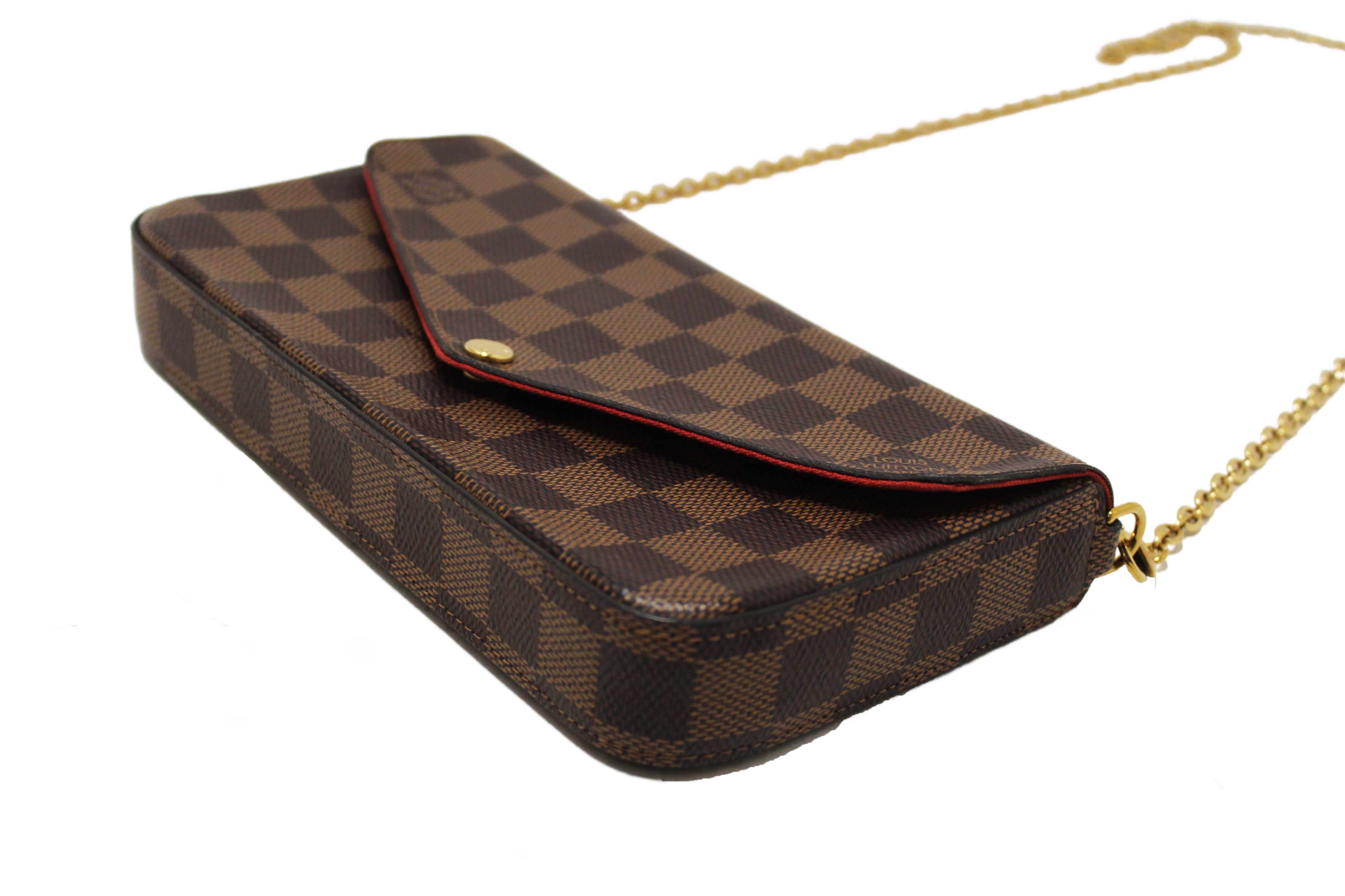 Authentic Louis Vuitton Damier Ebene Canvas Felicie Pochette Bag