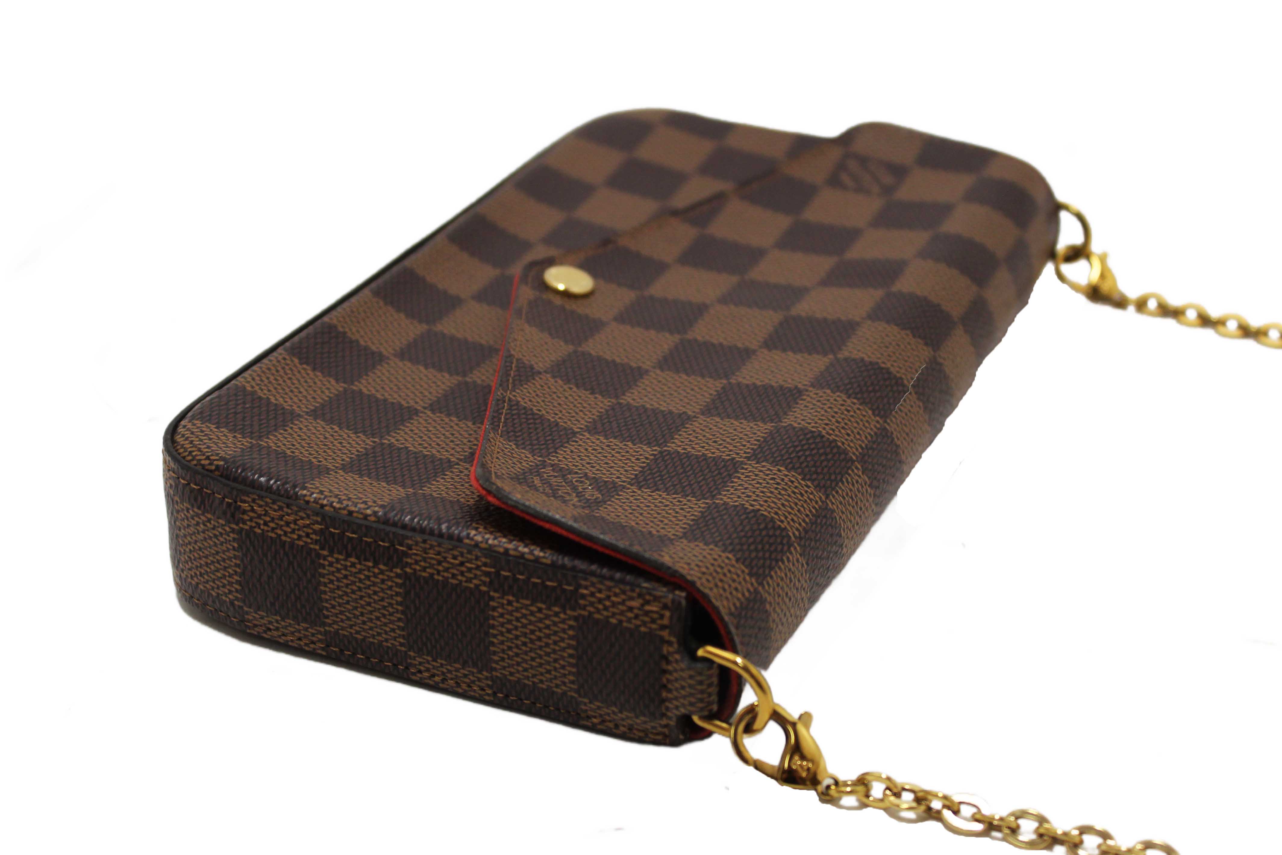 Authentic Louis Vuitton Damier Ebene Canvas Felicie Pochette Bag