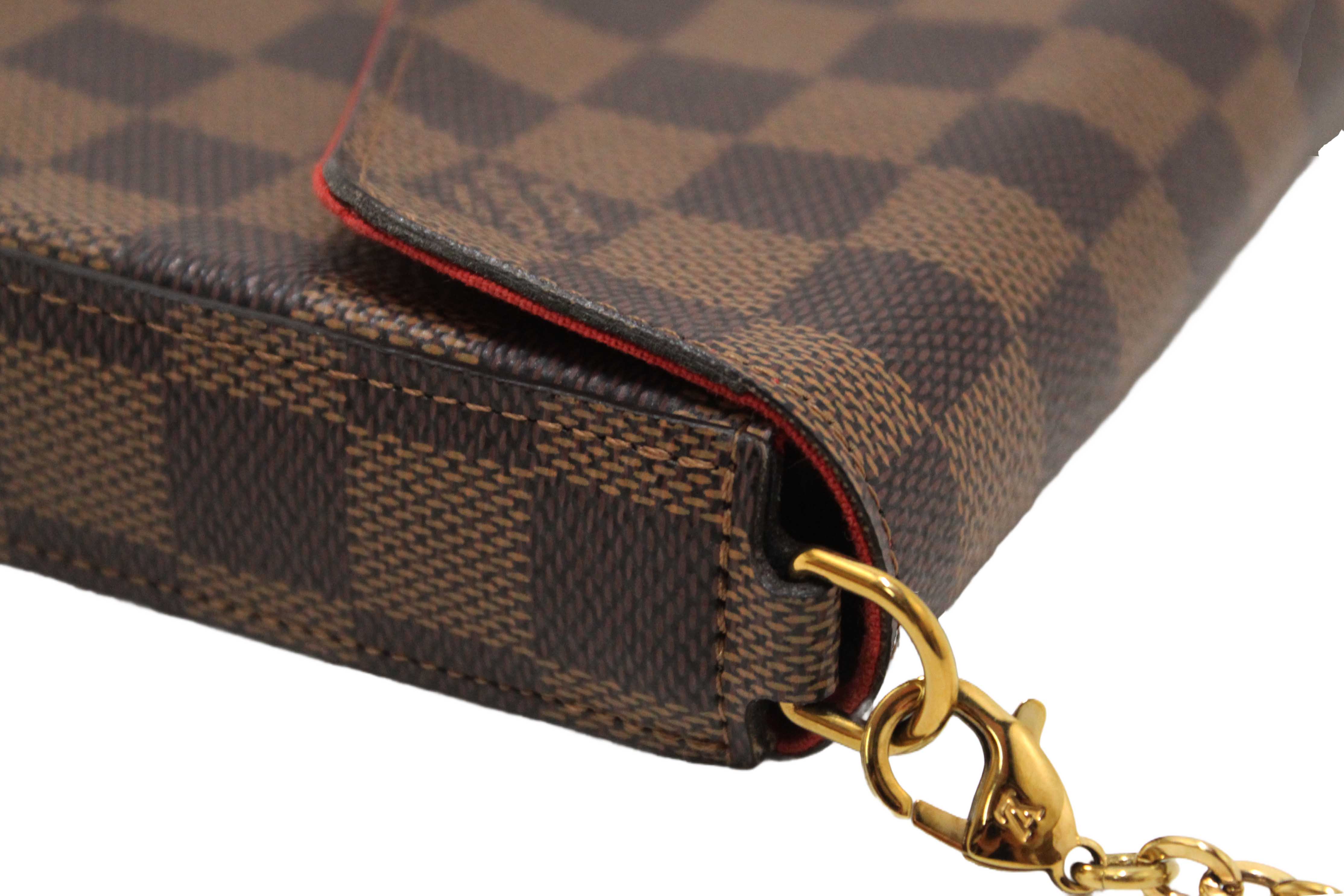 Authentic Louis Vuitton Damier Ebene Canvas Felicie Pochette Bag