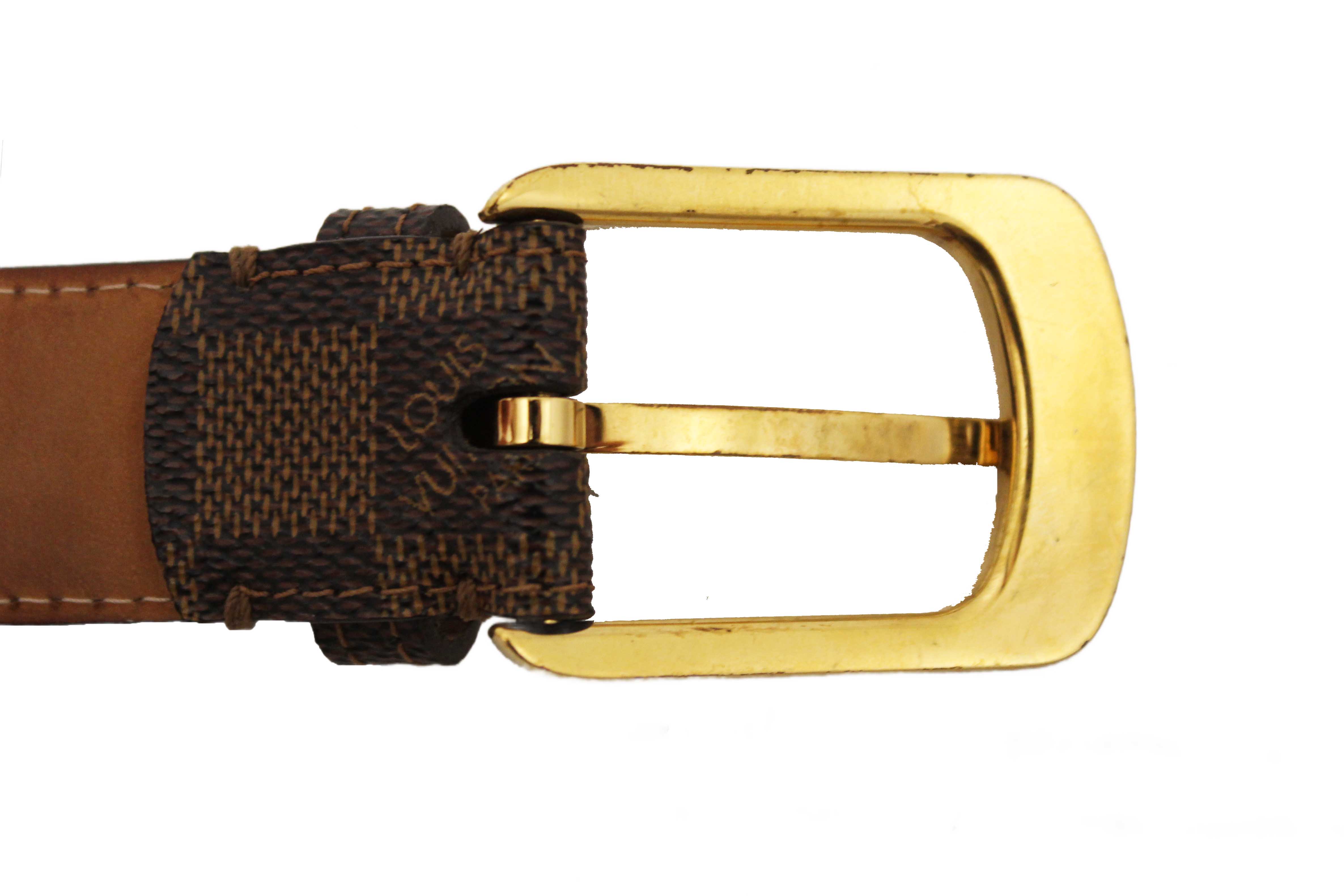 Authentic Louis Vuitton Damier Ebene Canvas Ellipse Belt 95 38