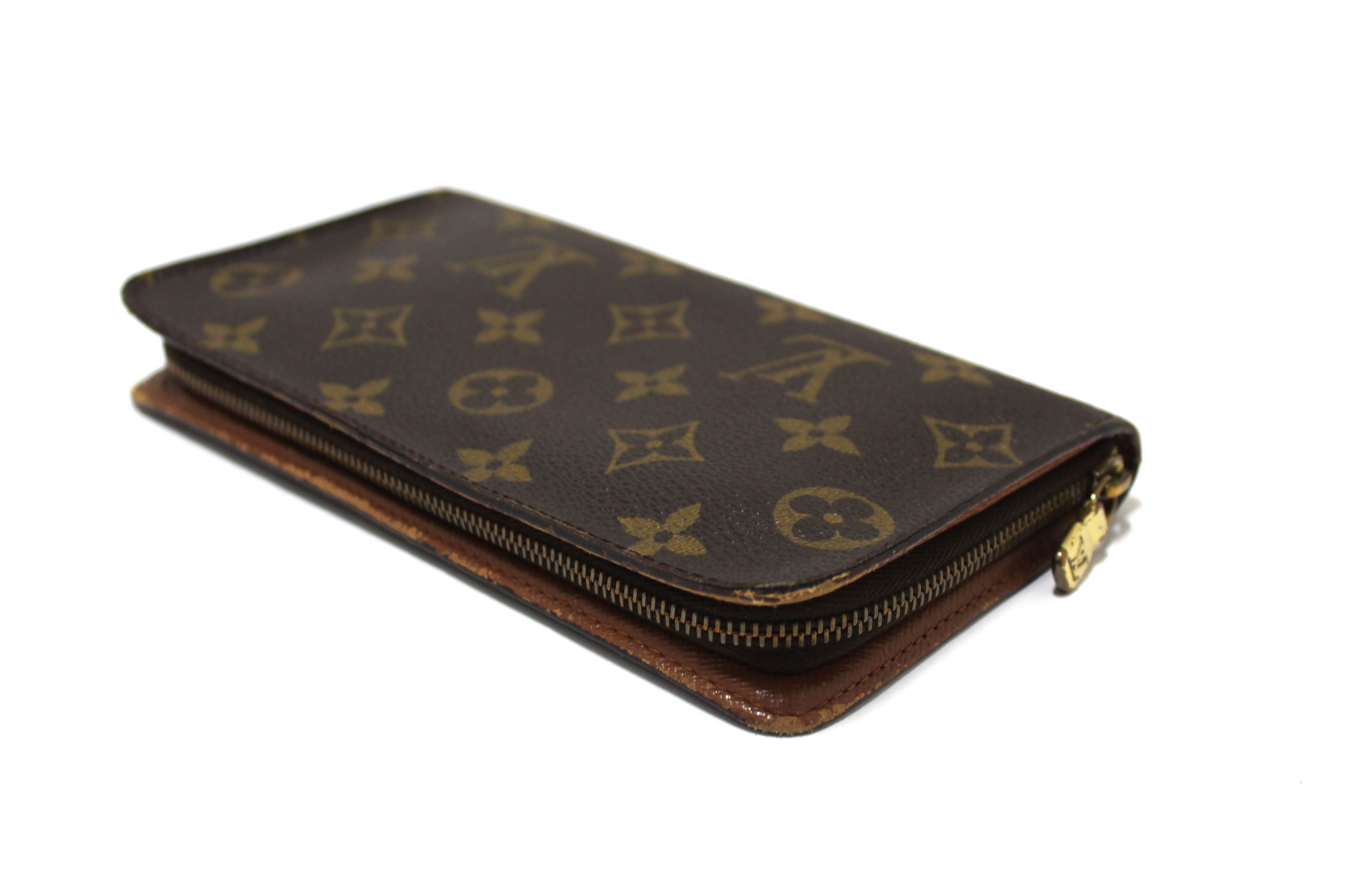 Authentic Louis Vuitton Classic Monogram Zip Around Long Wallet