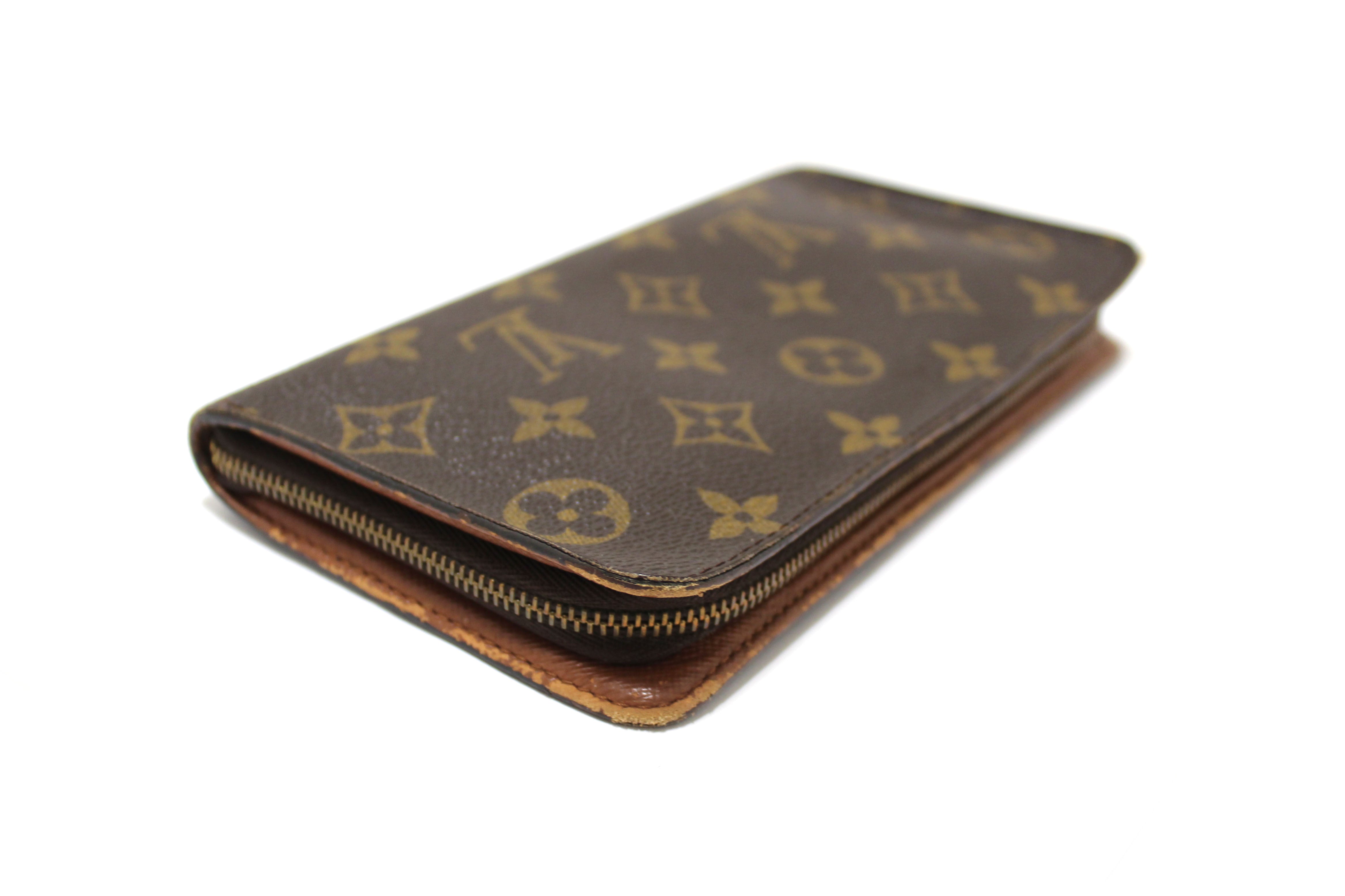 Authentic Louis Vuitton Classic Monogram Zip Around Long Wallet