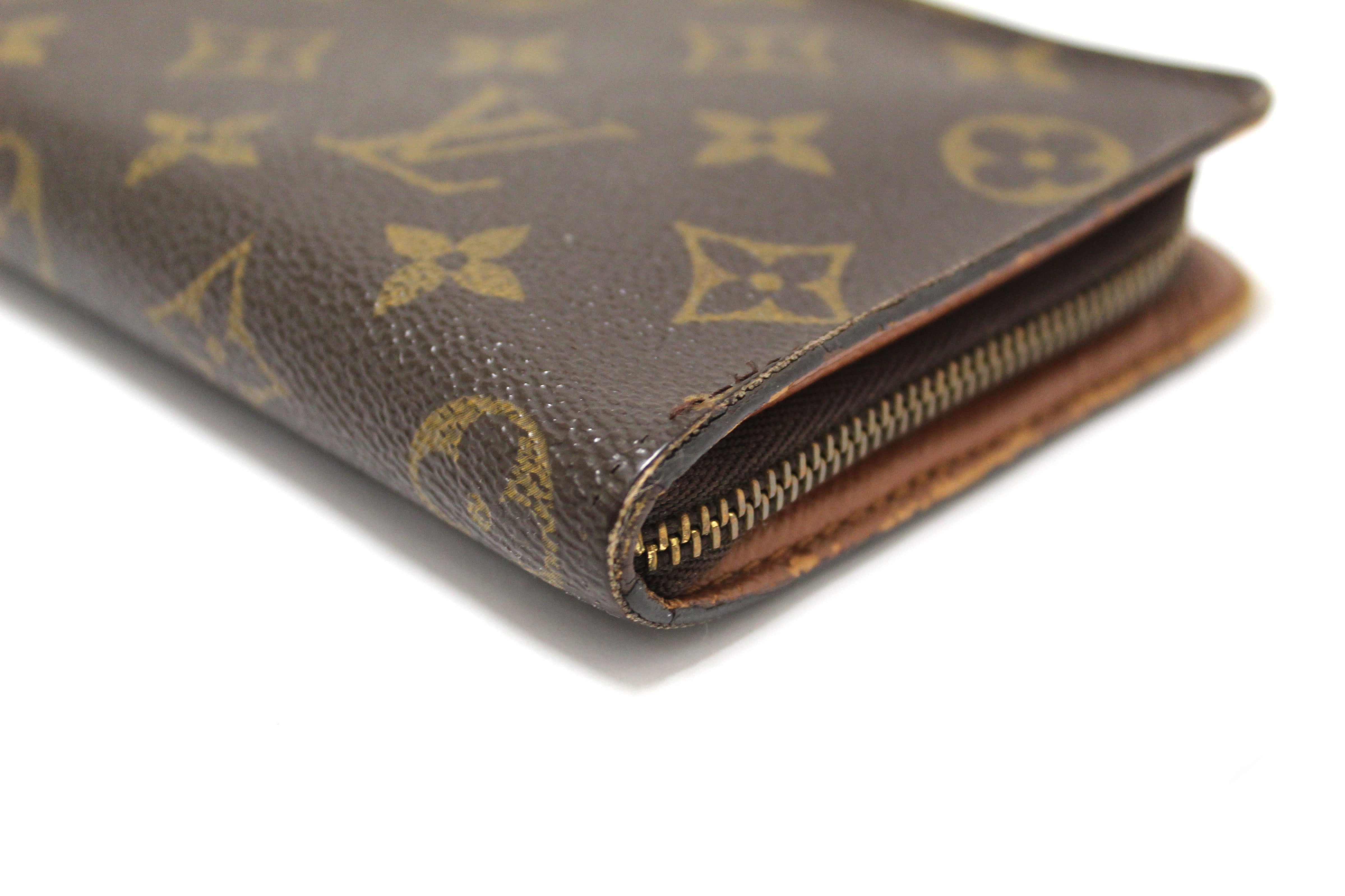 Authentic Louis Vuitton Classic Monogram Zip Around Long Wallet