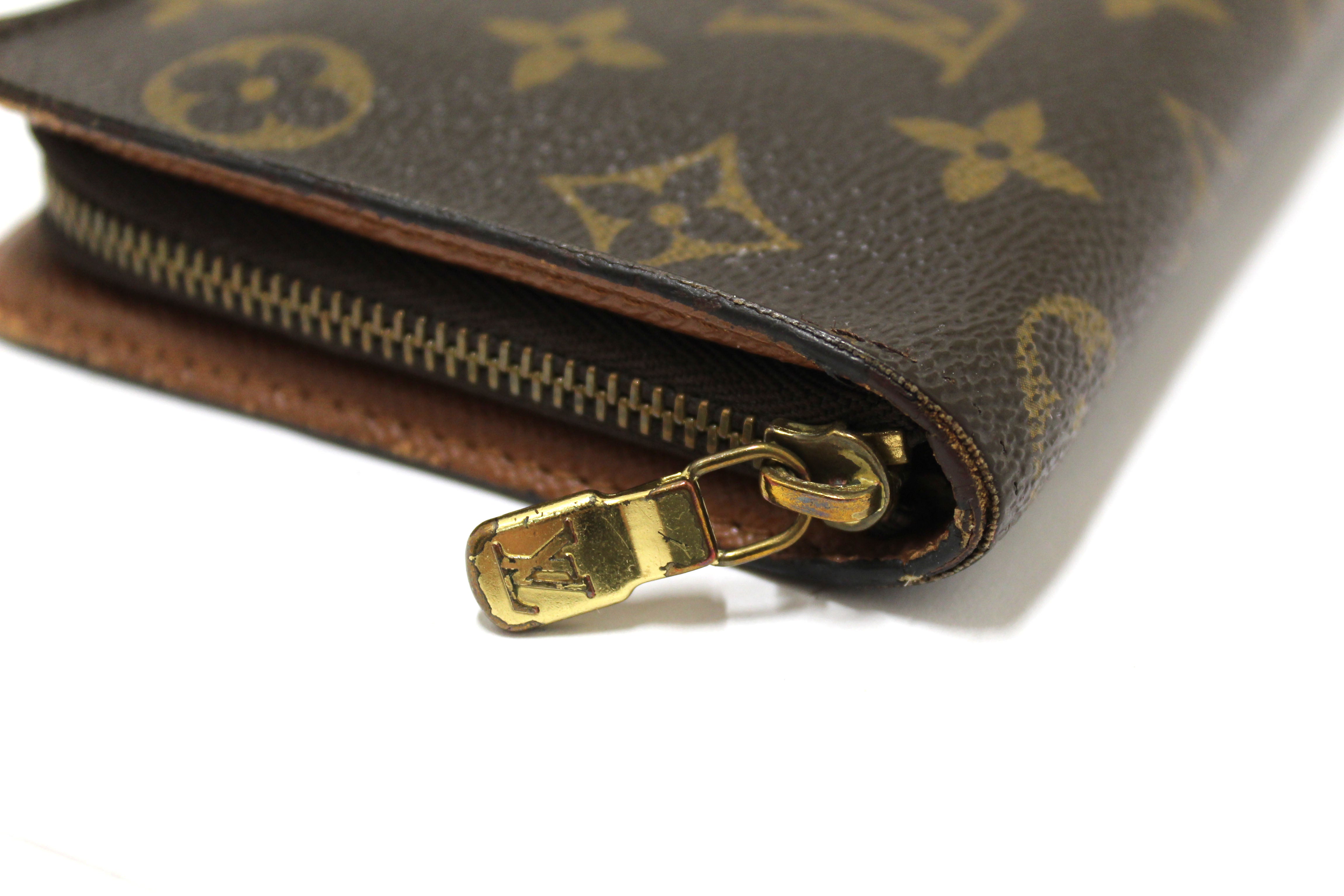 Authentic Louis Vuitton Classic Monogram Zip Around Long Wallet