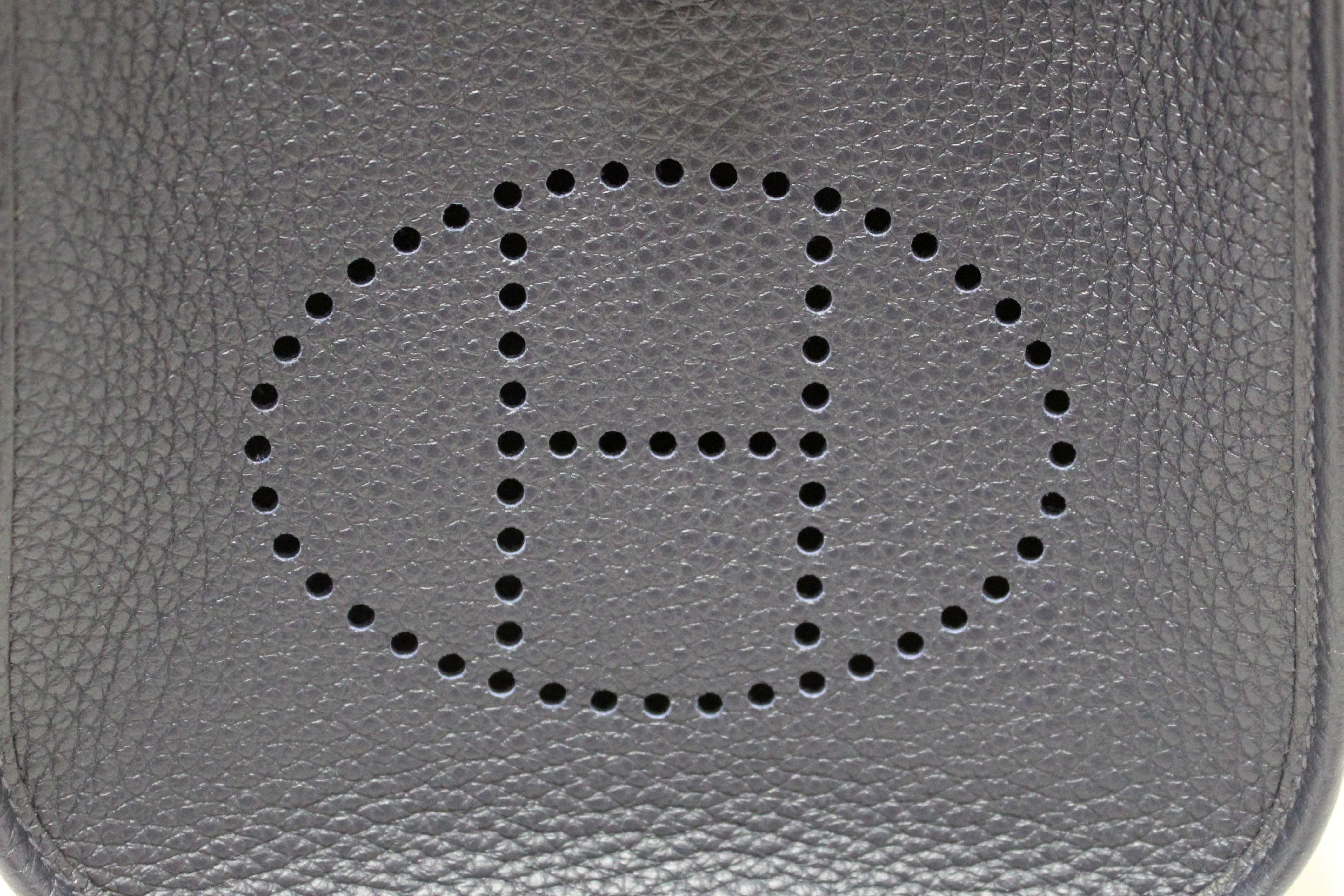 Authentic Hermès Bleu Nuit Clemence Leather Evelyne 16 Amazone Bag