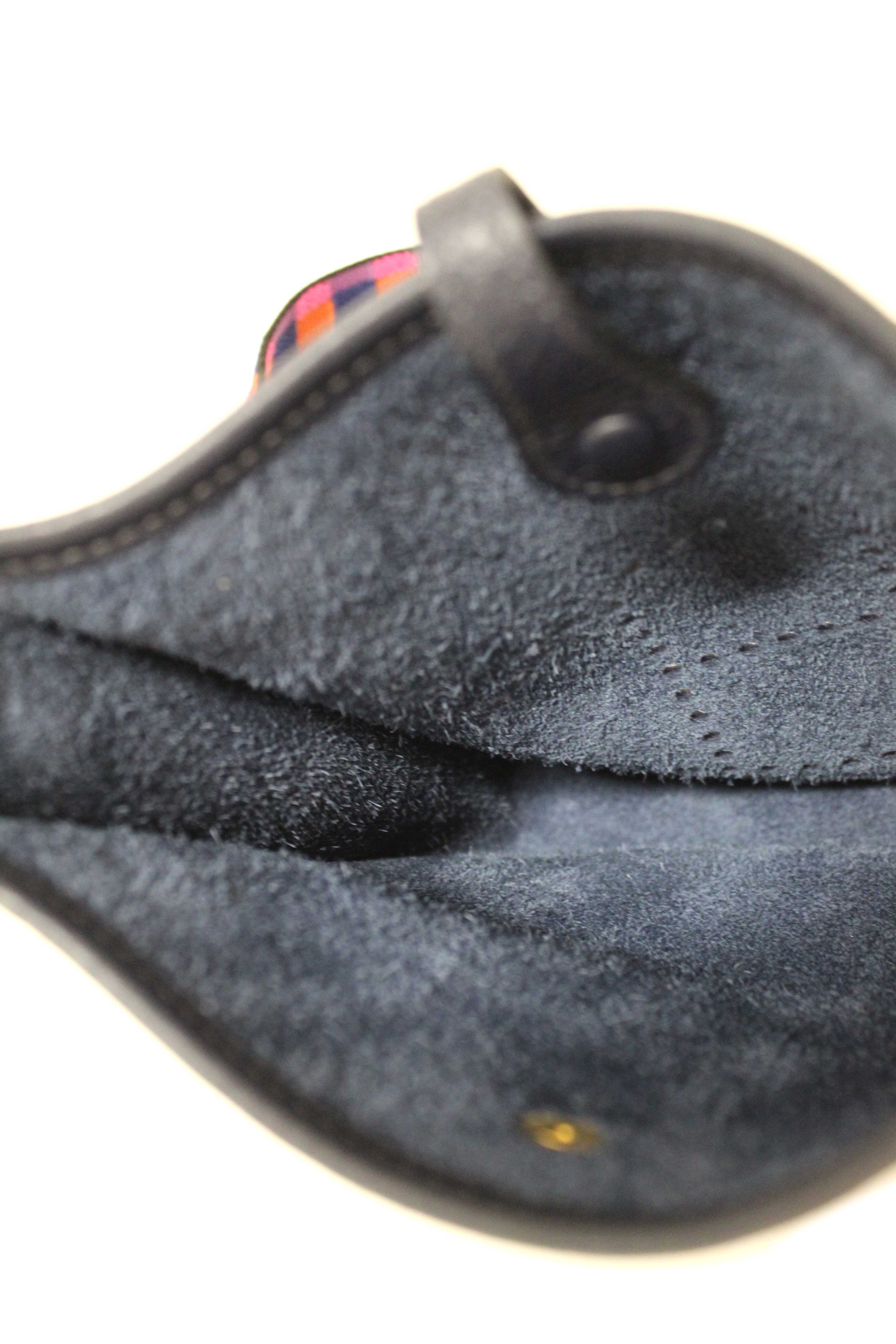 Authentic Hermès Bleu Nuit Clemence Leather Evelyne 16 Amazone Bag