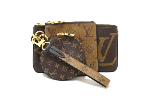 Authentic New Louis Vuitton Giant Monogram Reverse Trio Pouch Set
