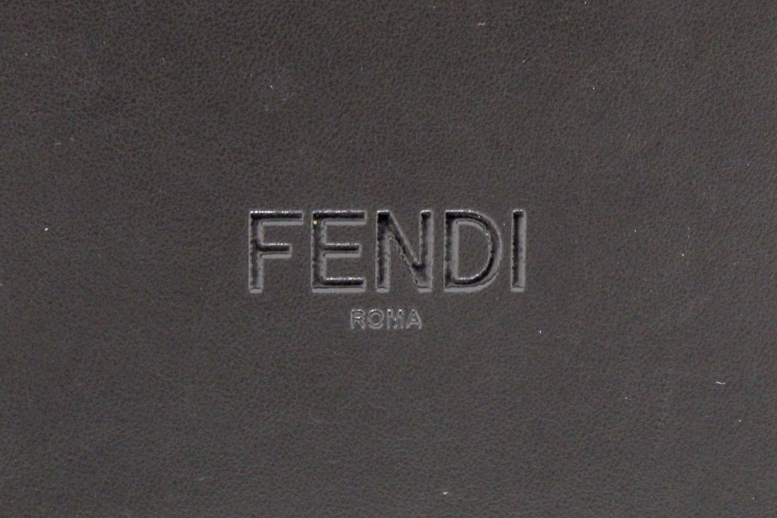 Authentic Fendi Black Leather Vertical Mini Box Messenger Bag