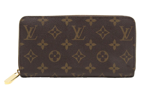 Authentic Louis Vuitton Classic Monogram Canvas Zippy with Red Interior Wallet