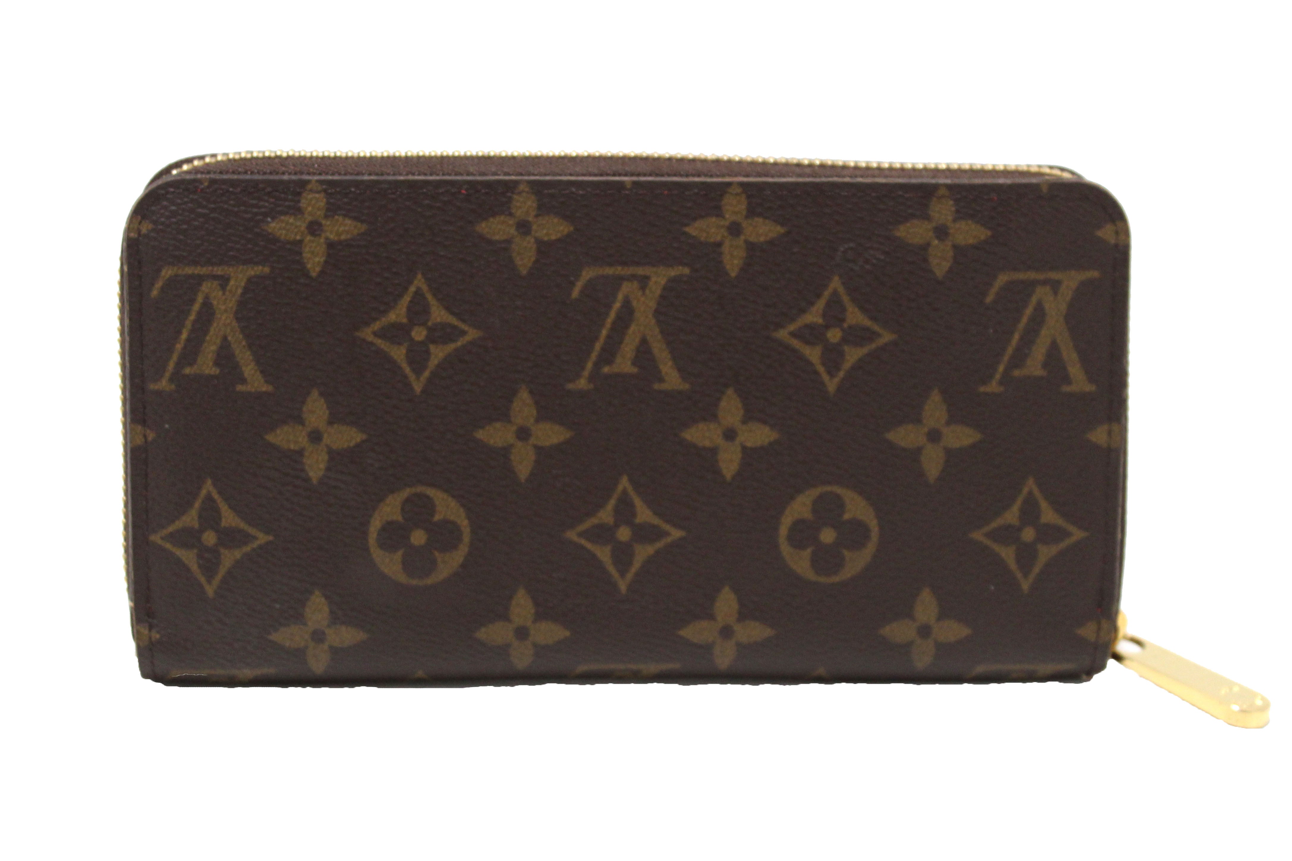 Authentic Louis Vuitton Classic Monogram Canvas Zippy with Red Interior Wallet