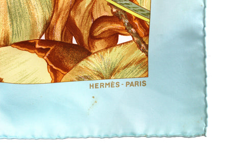 Authentic Hermes Silk Jardin Creole Scarf 90cm