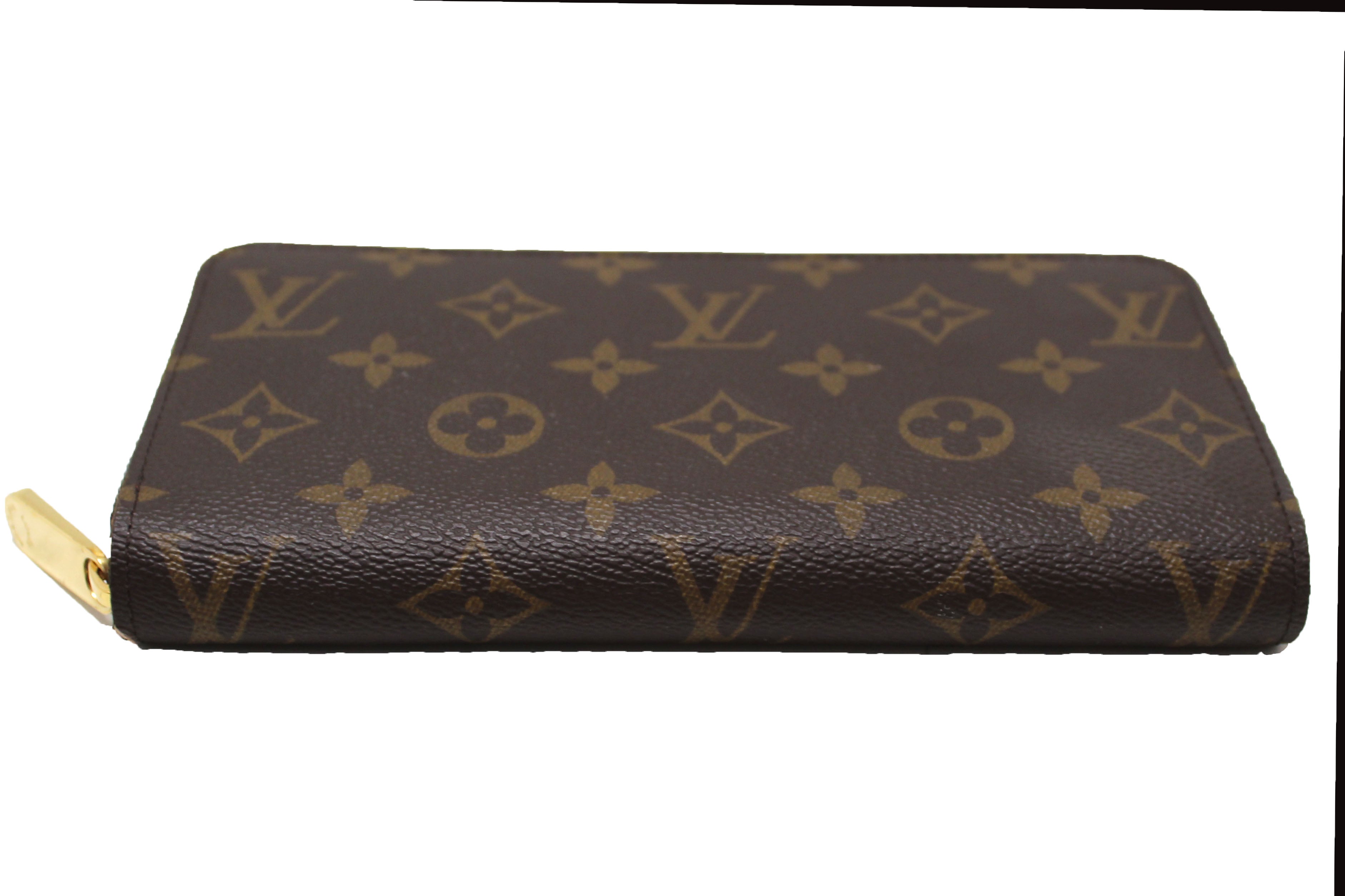 Authentic Louis Vuitton Classic Monogram Canvas Zippy with Red Interior Wallet