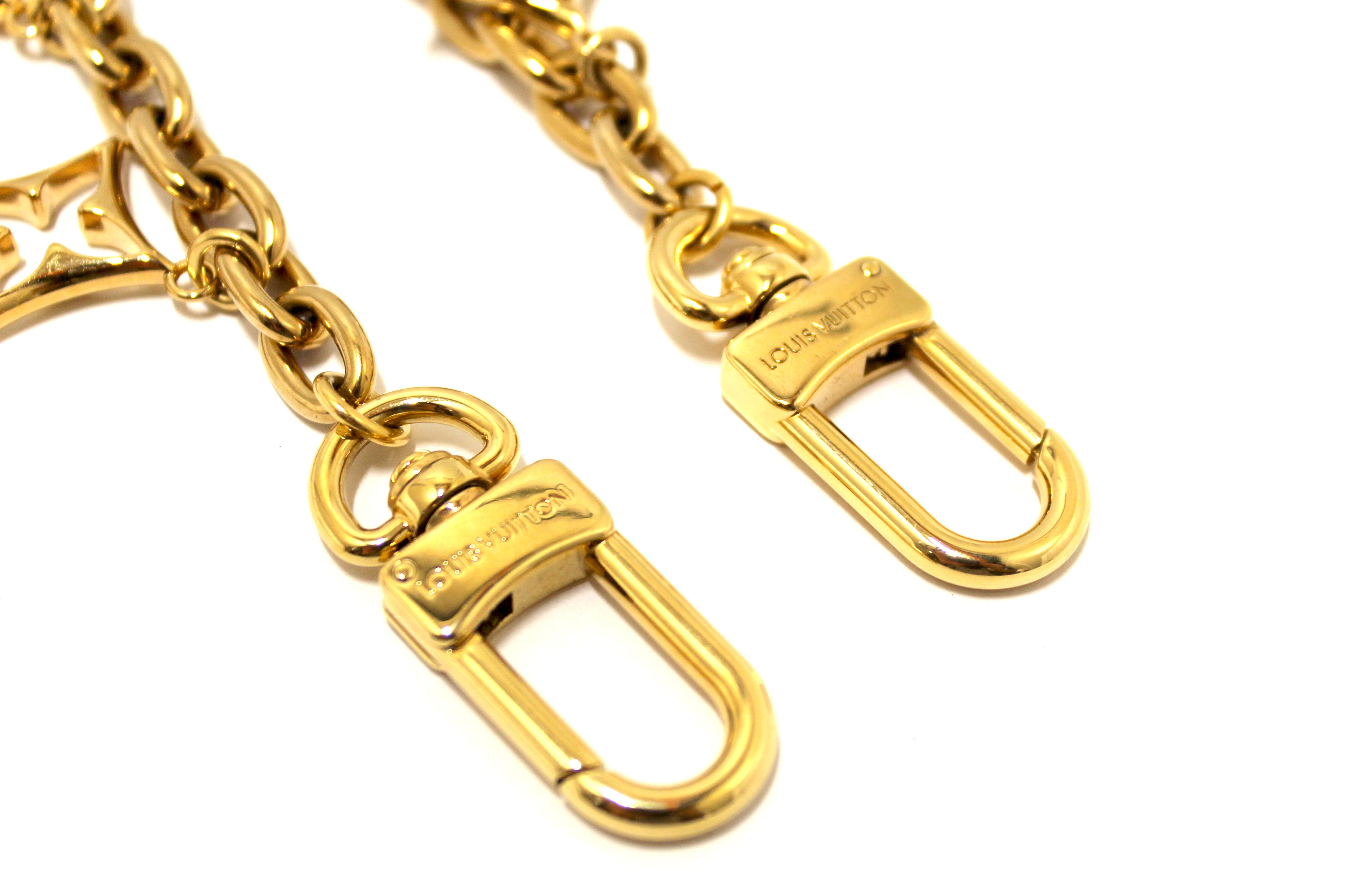 Authentic Louis Vuitton Fleur de Monogram Bag Charm Chain