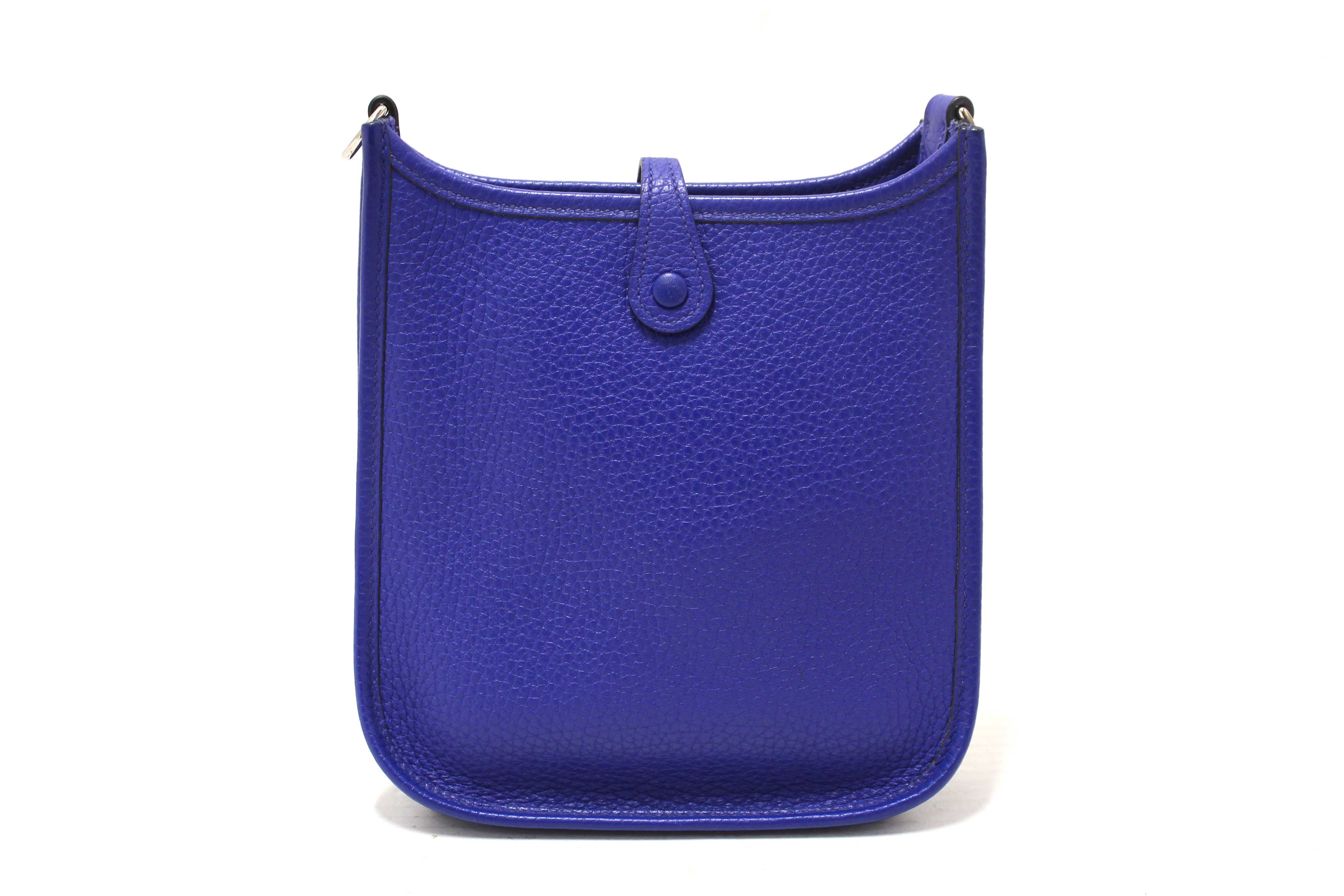 NEW Authentic Hermes Blue Clemence Leather Evelyne 16 Amazone TPM Bag