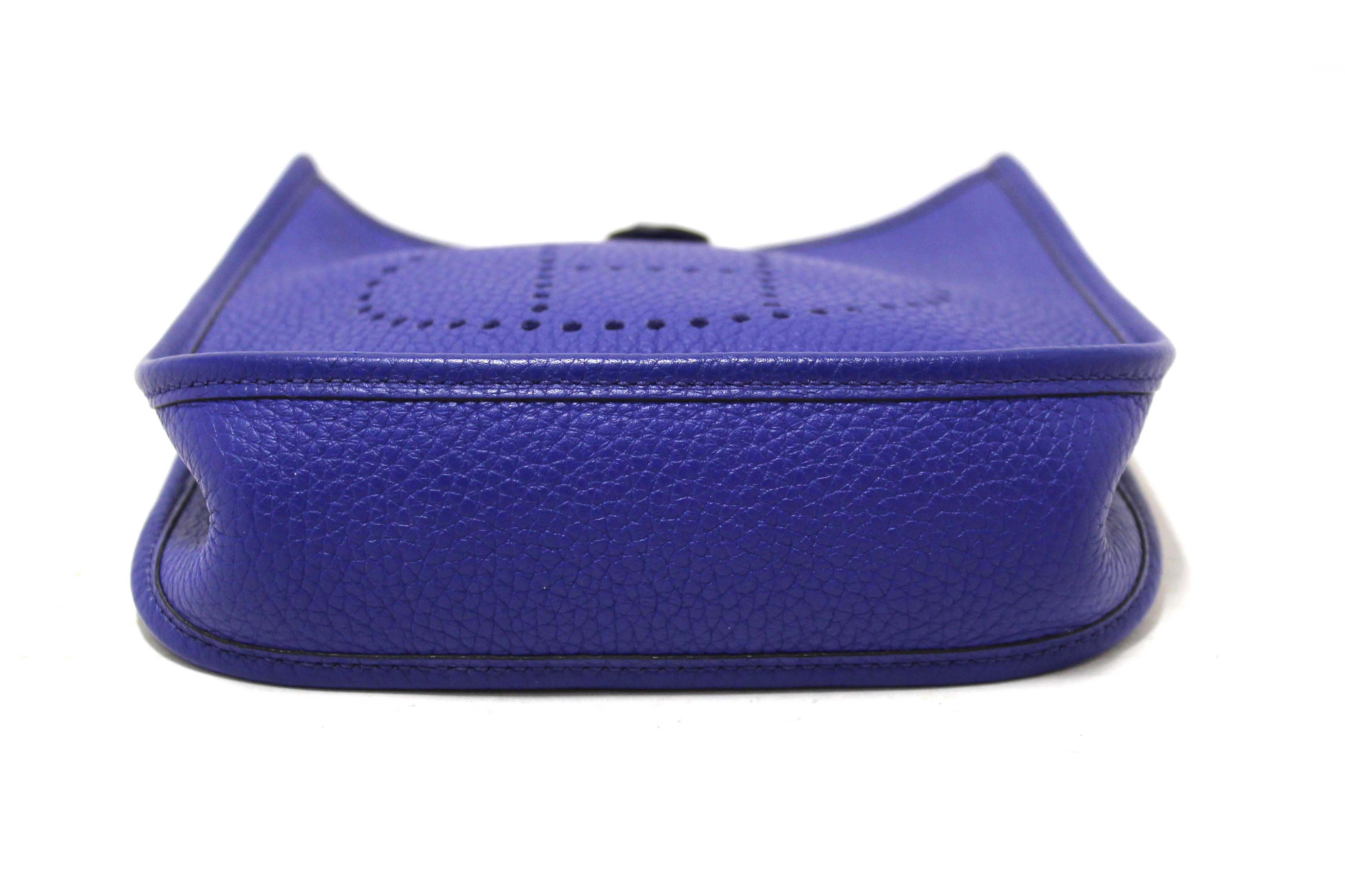 NEW Authentic Hermes Blue Clemence Leather Evelyne 16 Amazone TPM Bag