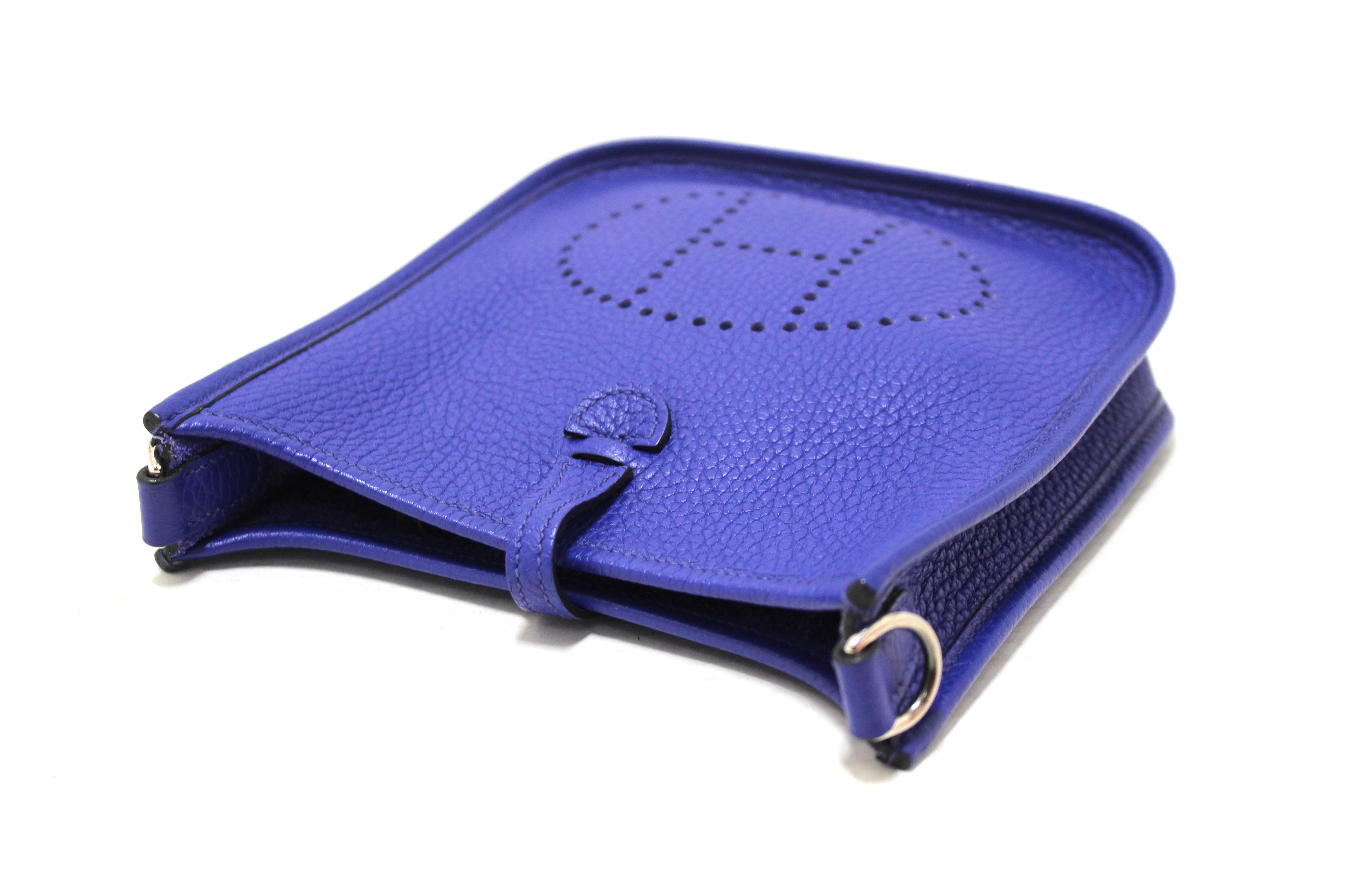 NEW Authentic Hermes Blue Clemence Leather Evelyne 16 Amazone TPM Bag