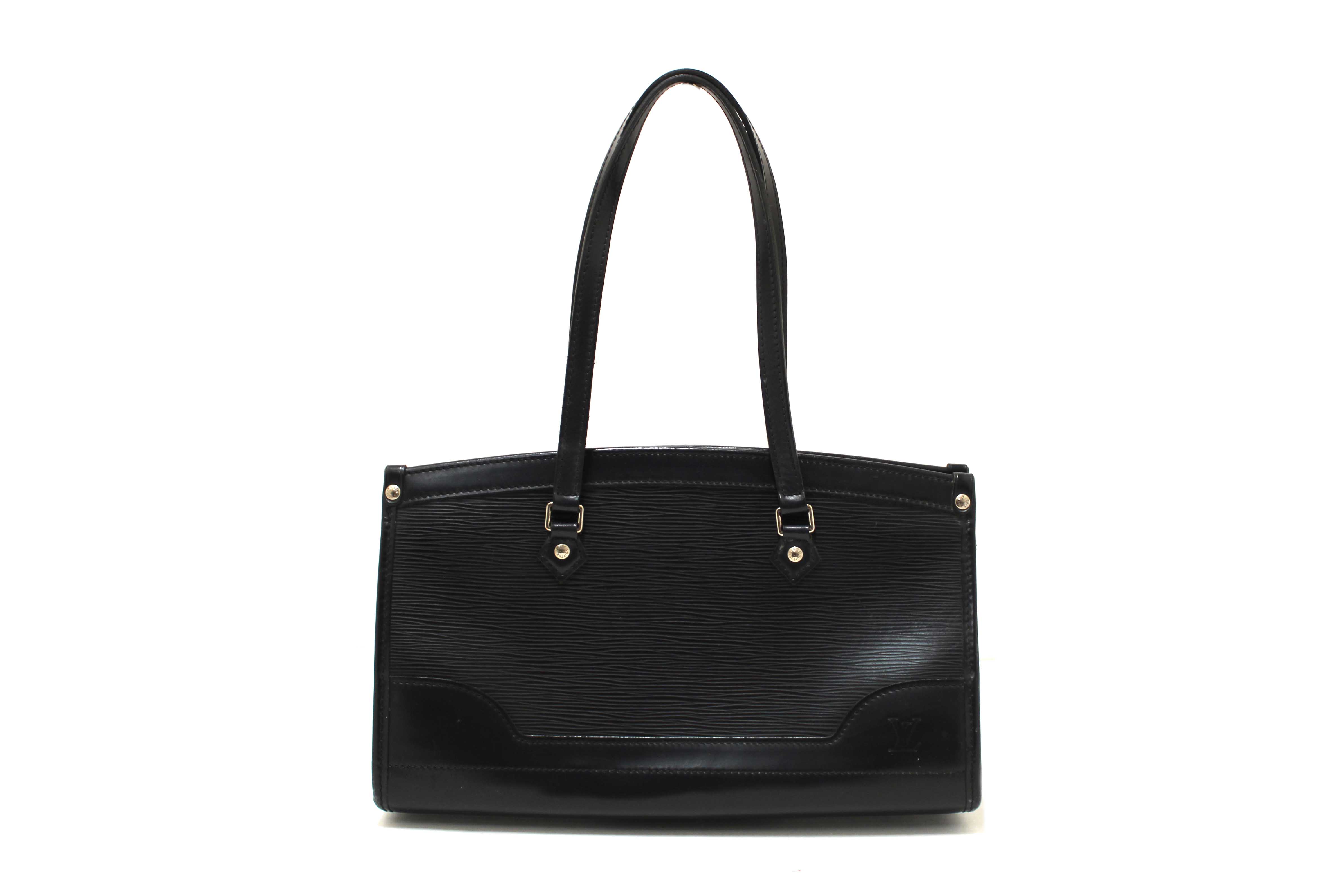 Authentic Louis Vuitton Black Epi Leather Madeleine PM Shoulder Bag