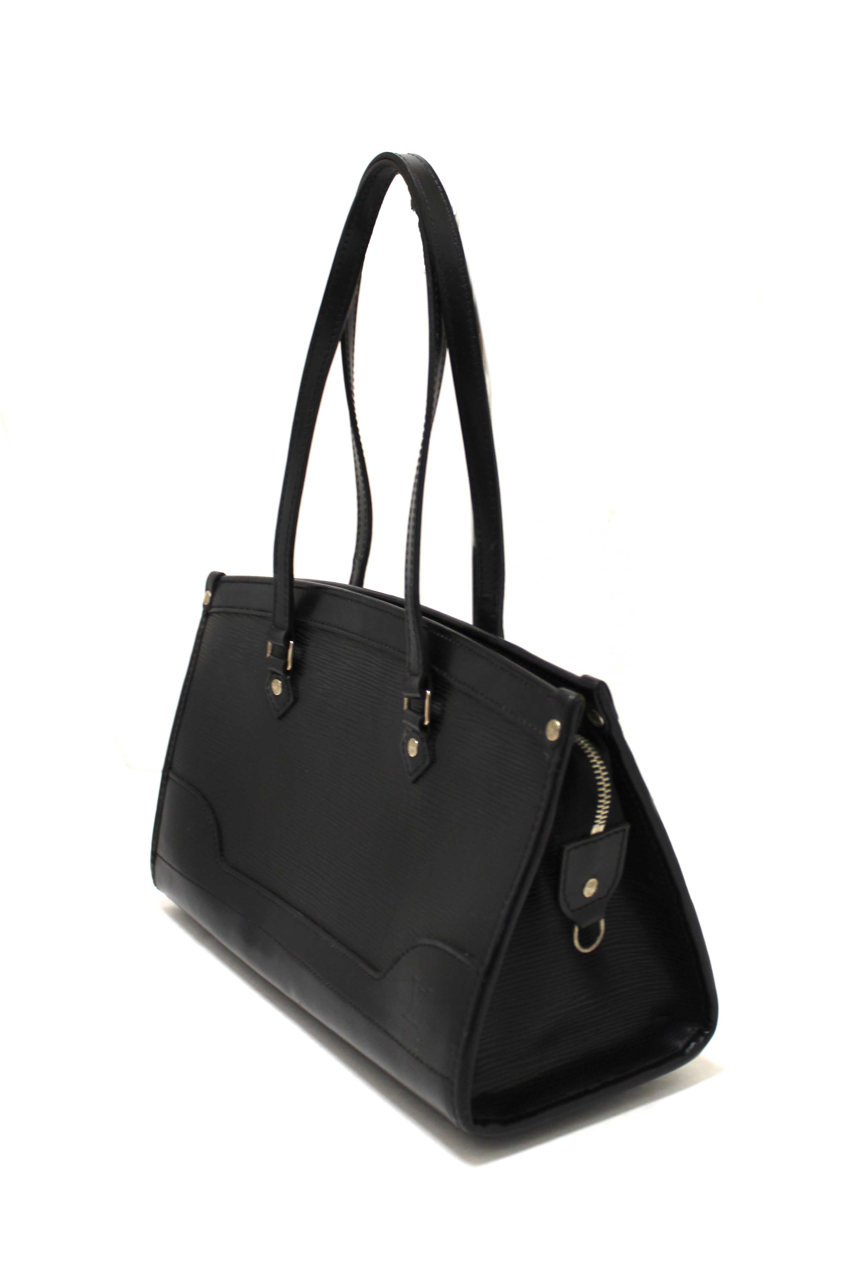 Authentic Louis Vuitton Black Epi Leather Madeleine PM Shoulder Bag