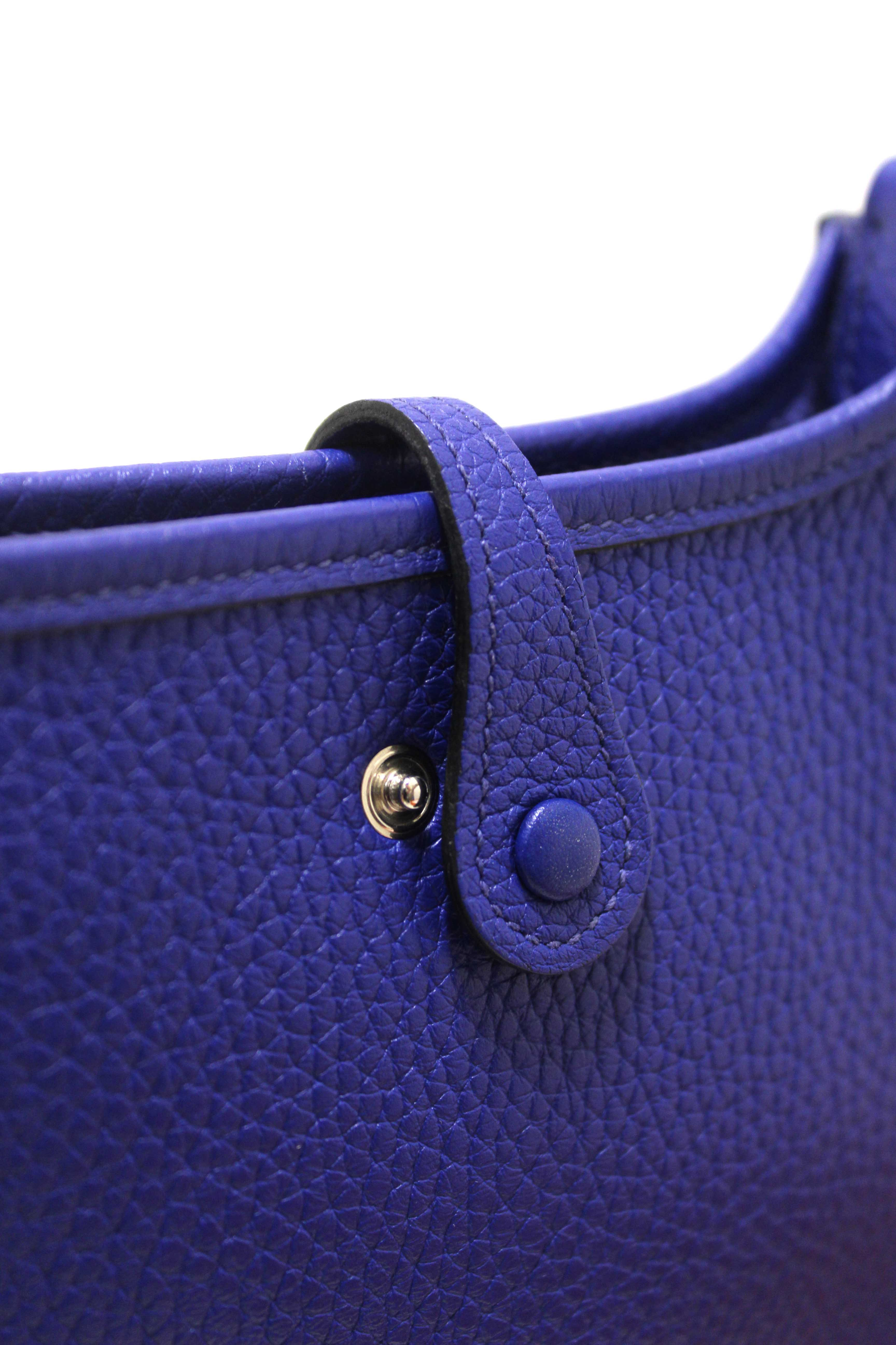 NEW Authentic Hermes Blue Clemence Leather Evelyne 16 Amazone TPM Bag