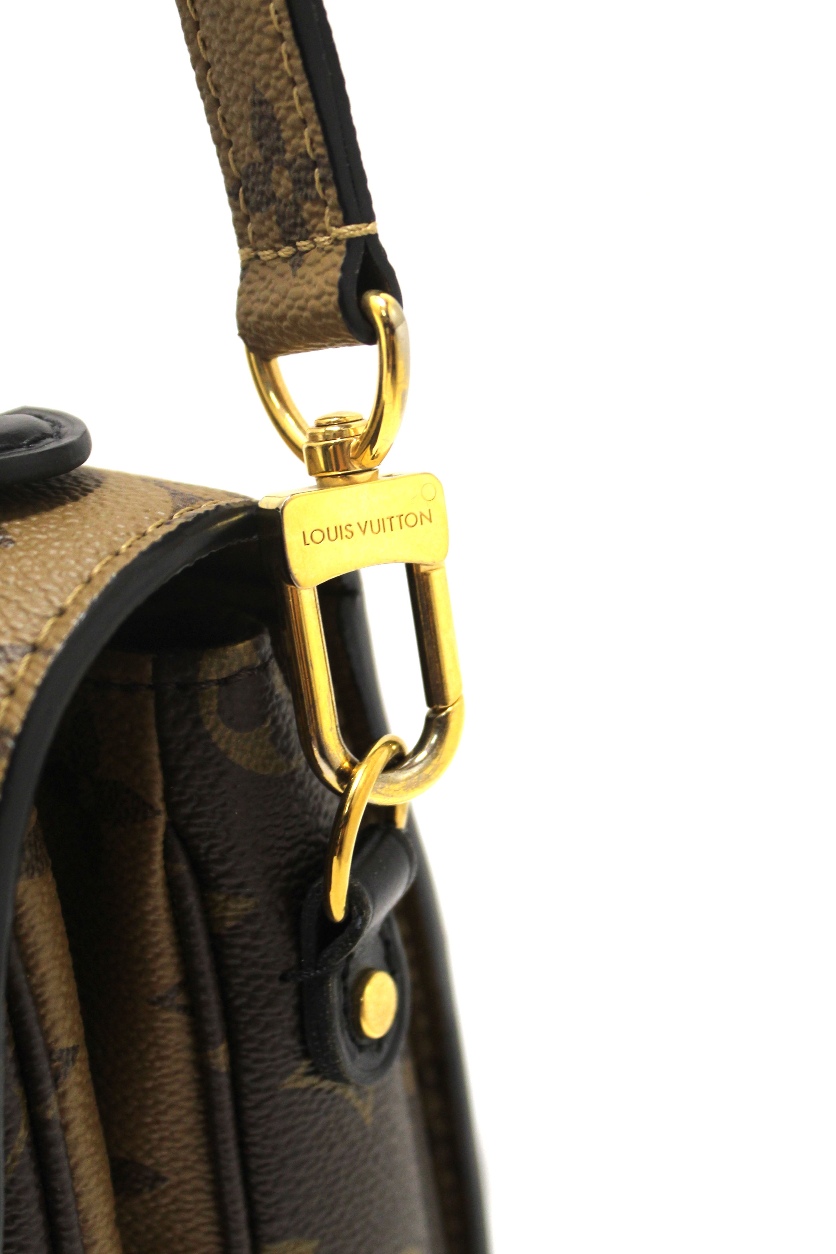 Authentic Louis Vuitton Classic Monogram Reverse Canvas Pochette Metis Bag