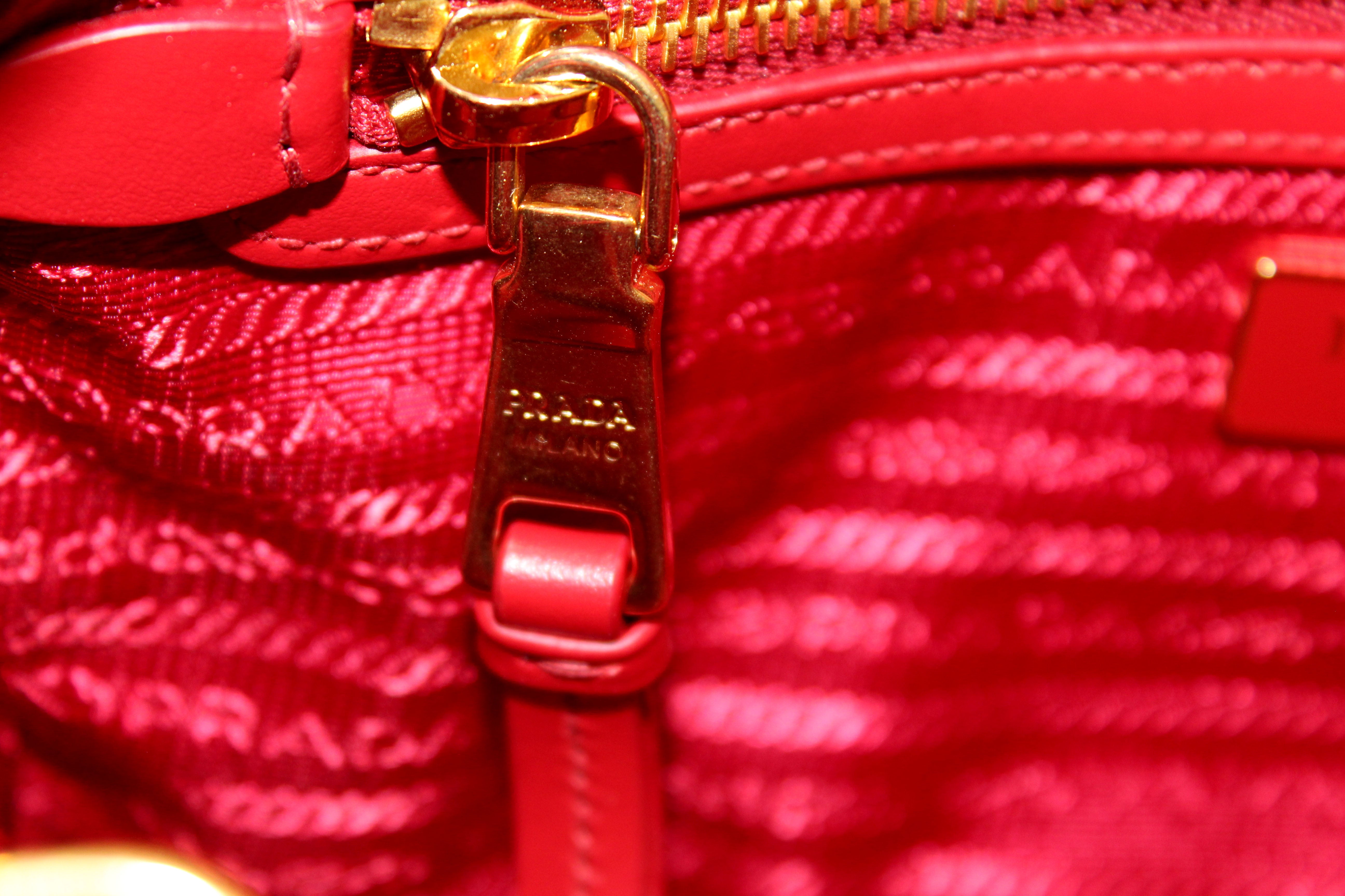 Authentic Prada Red Nylon Tessuto Tote Bag with Strap