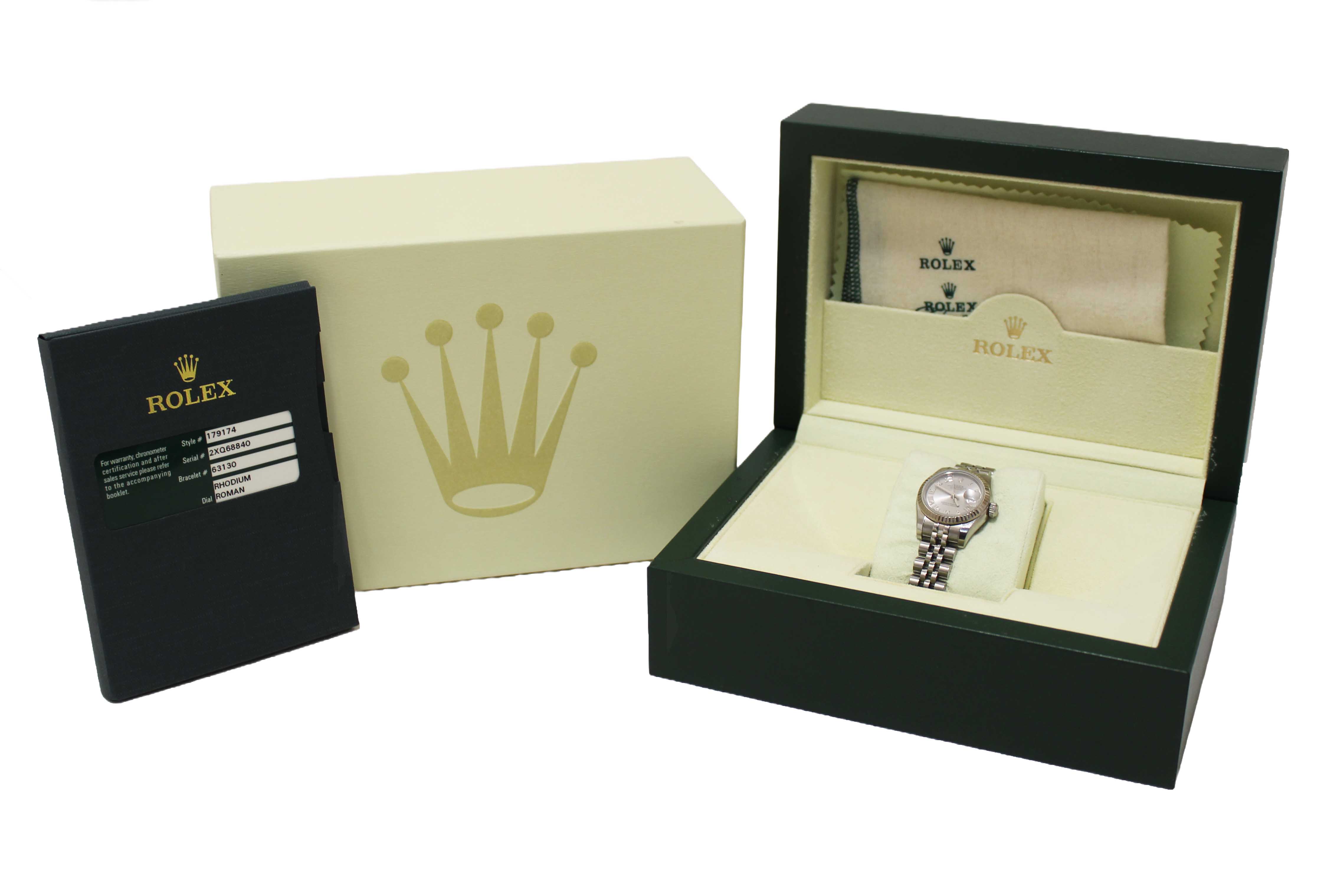 Authentic Rolex Lady-Datejust 28 mm Oystersteel and White Gold Watch