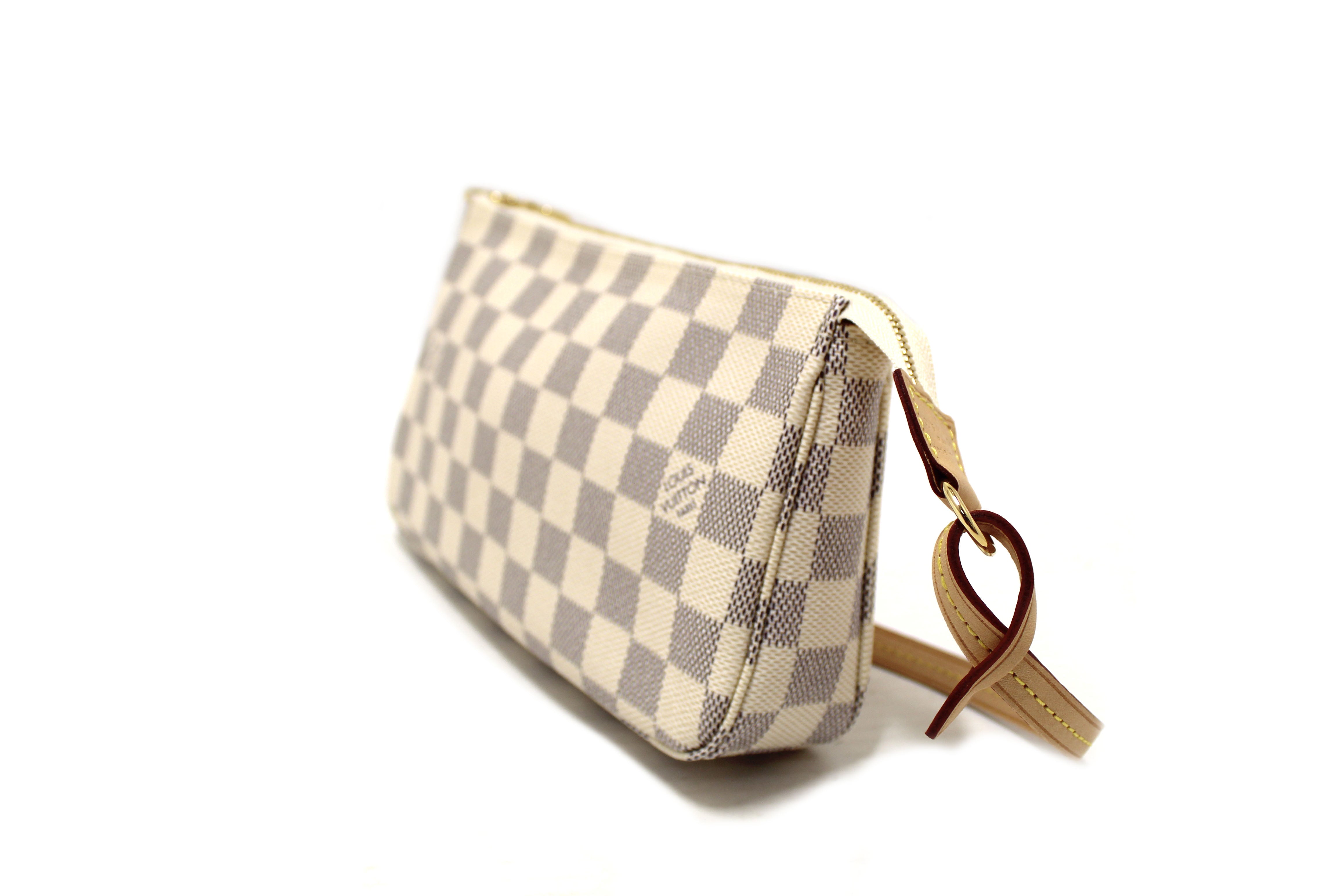 Authentic NEW Louis Vuitton Classic Damier Azur Pochette Accessories Clutch Bag