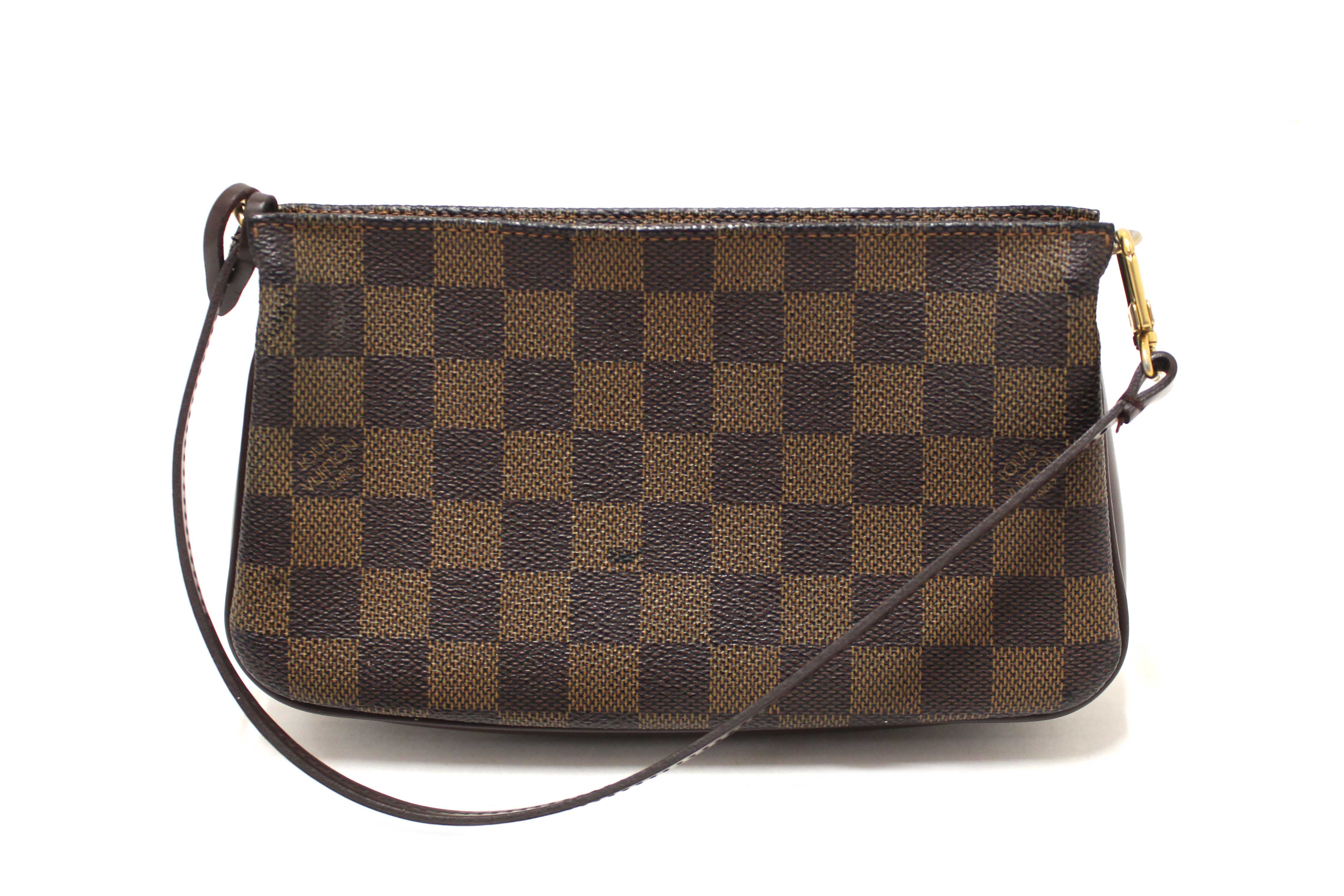Authentic Louis Vuitton Damier Ebene Canvas Navona Pochette Accessories