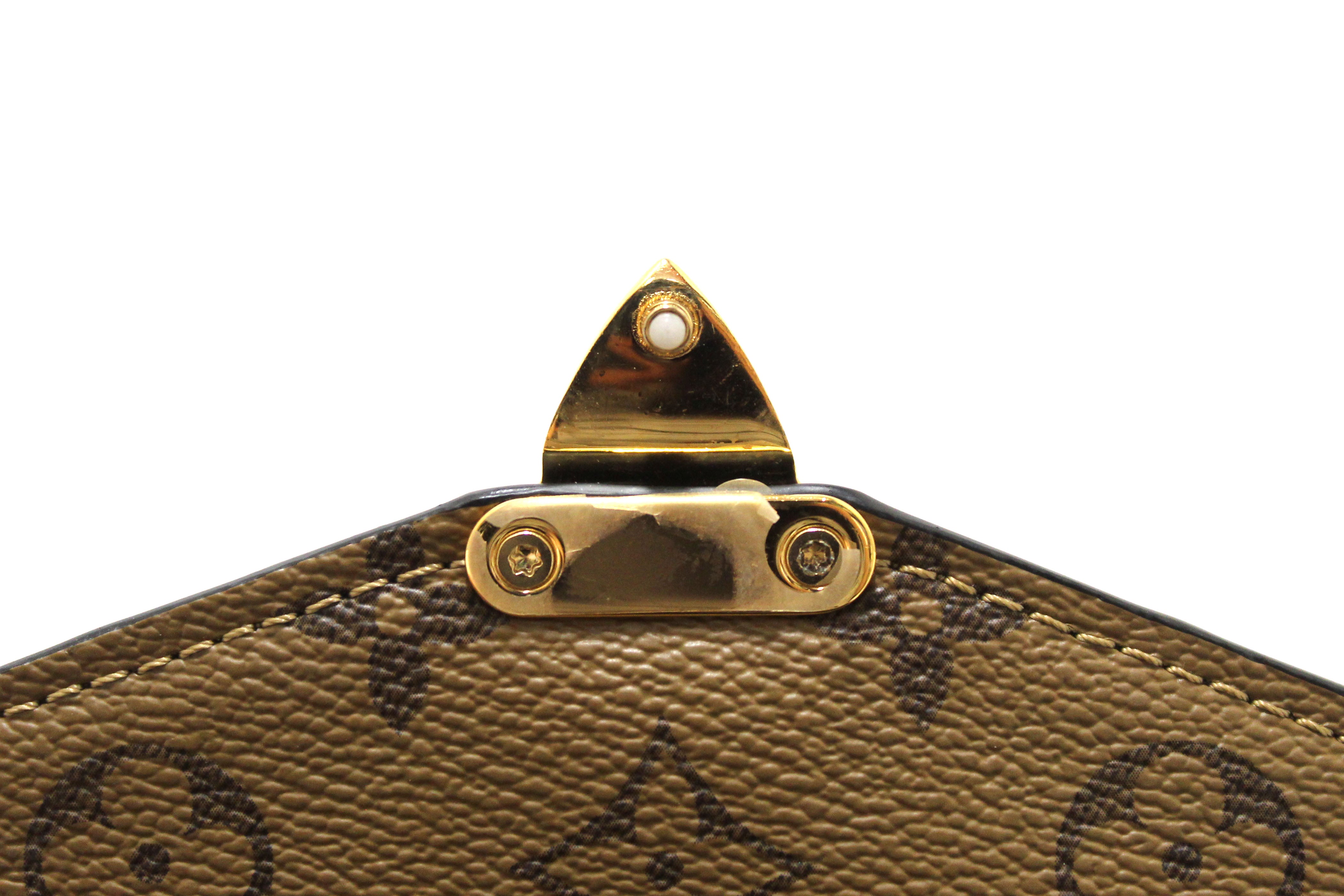 Authentic Louis Vuitton Classic Monogram Reverse Canvas Pochette Metis Bag