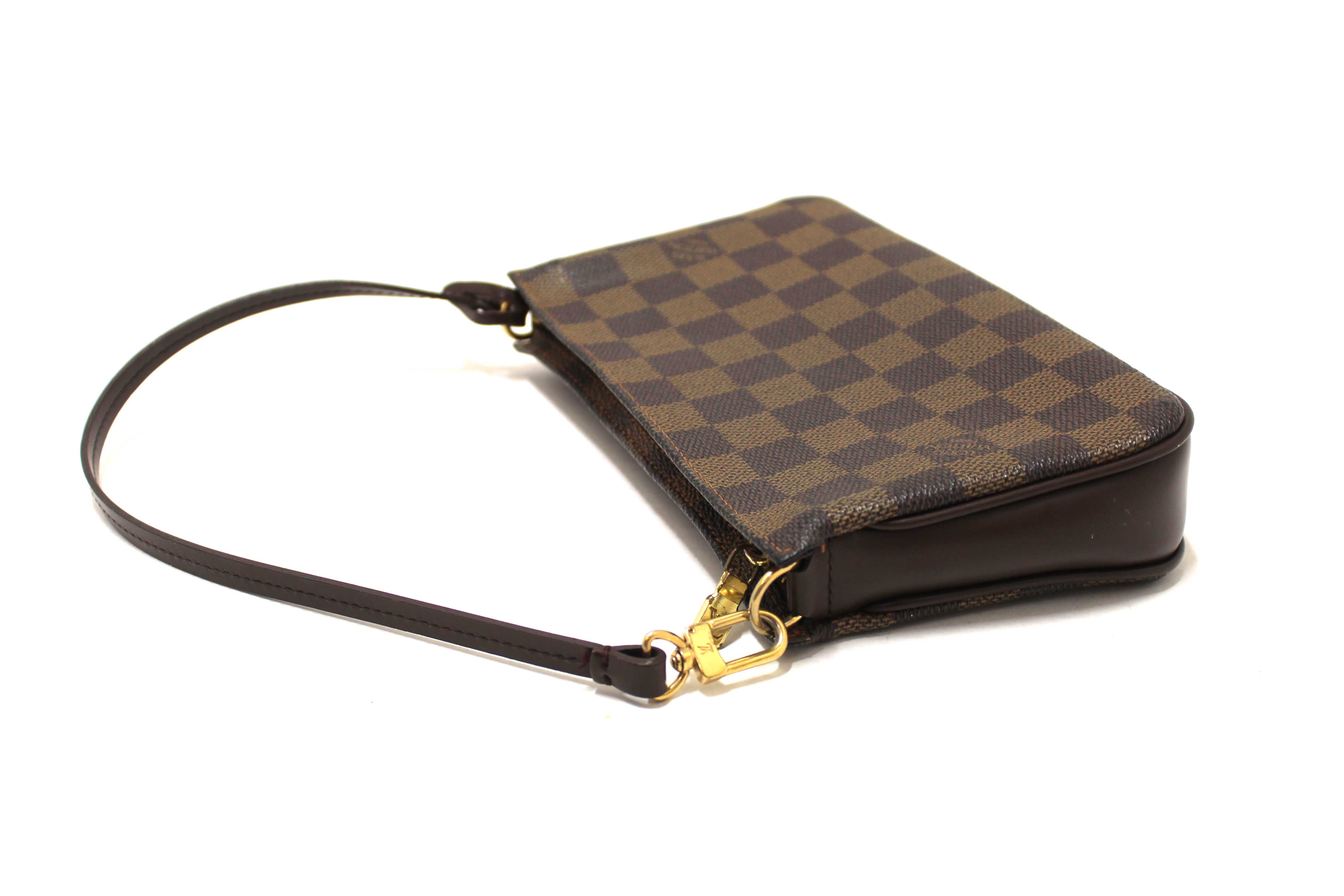 Authentic Louis Vuitton Damier Ebene Canvas Navona Pochette Accessories