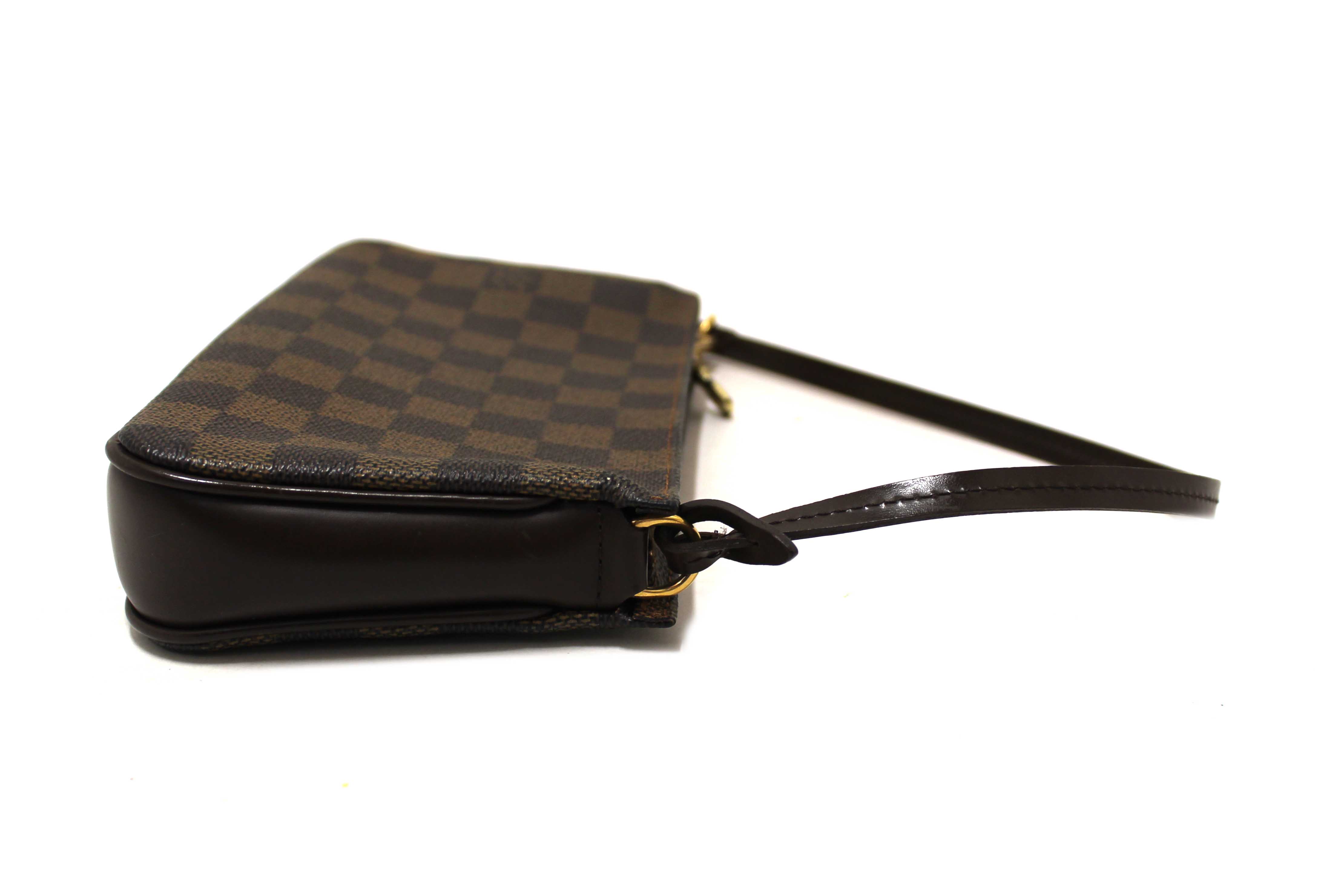 Authentic Louis Vuitton Damier Ebene Canvas Navona Pochette Accessories