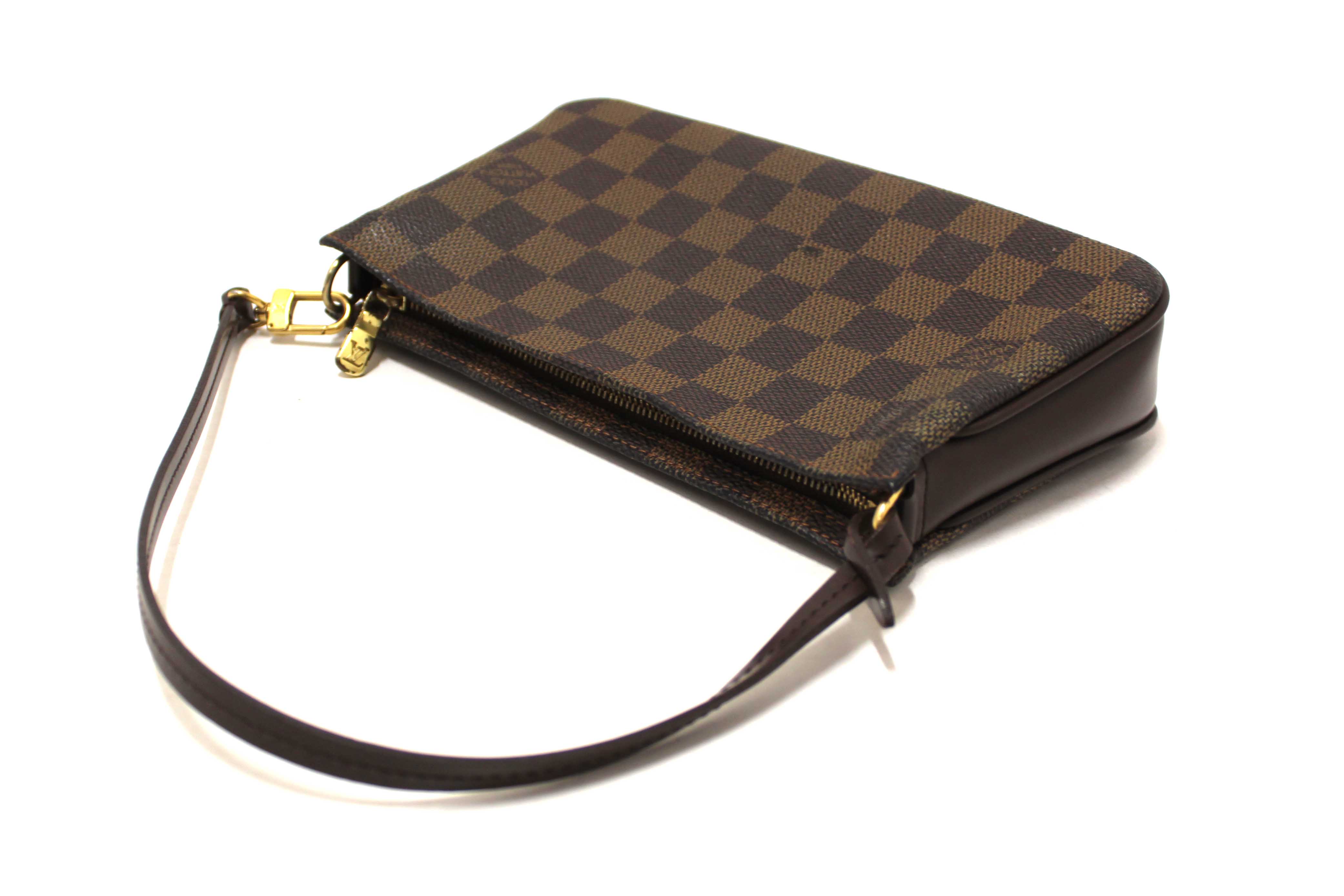 Authentic Louis Vuitton Damier Ebene Canvas Navona Pochette Accessories