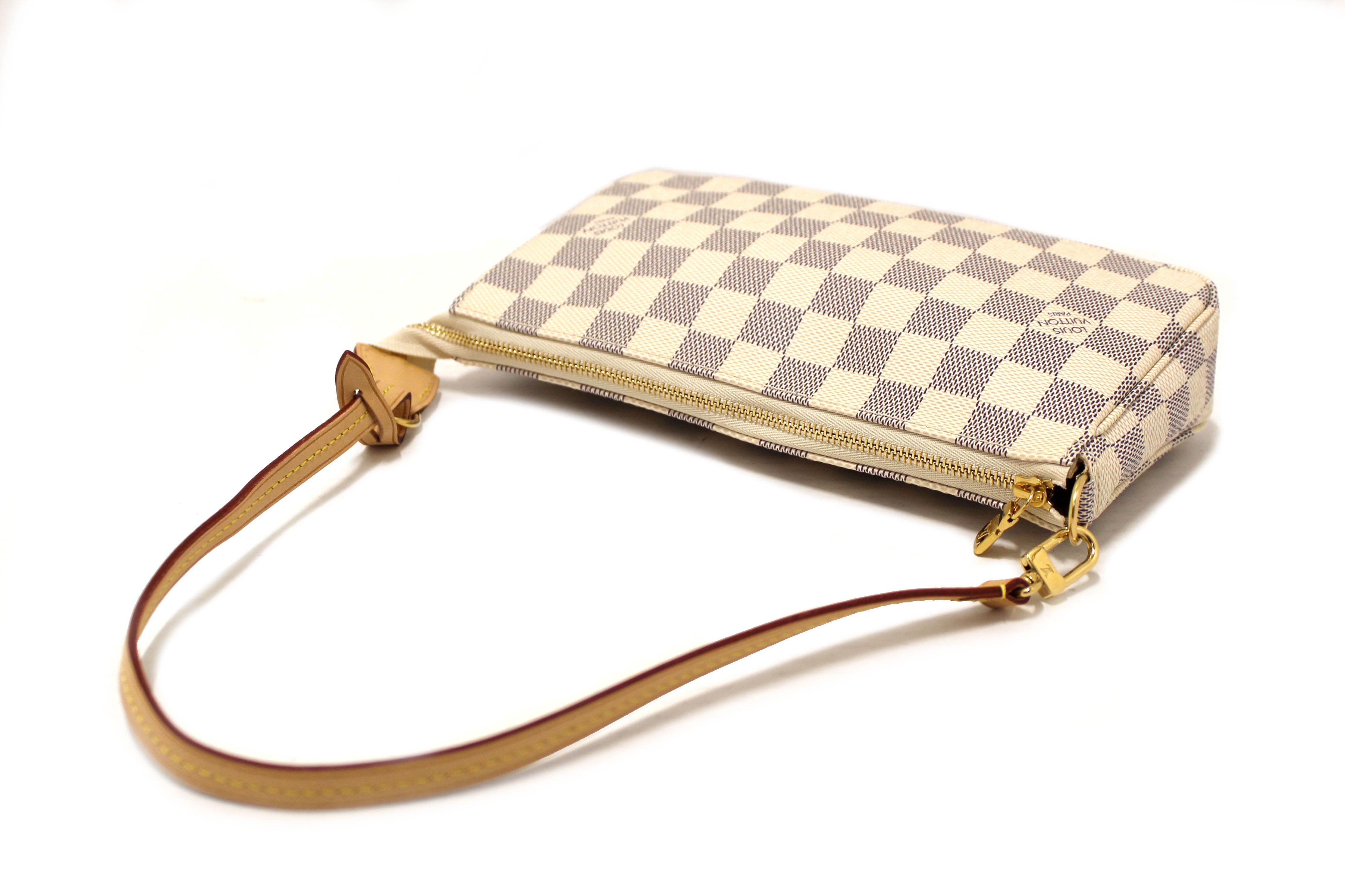 Authentic NEW Louis Vuitton Classic Damier Azur Pochette Accessories Clutch Bag