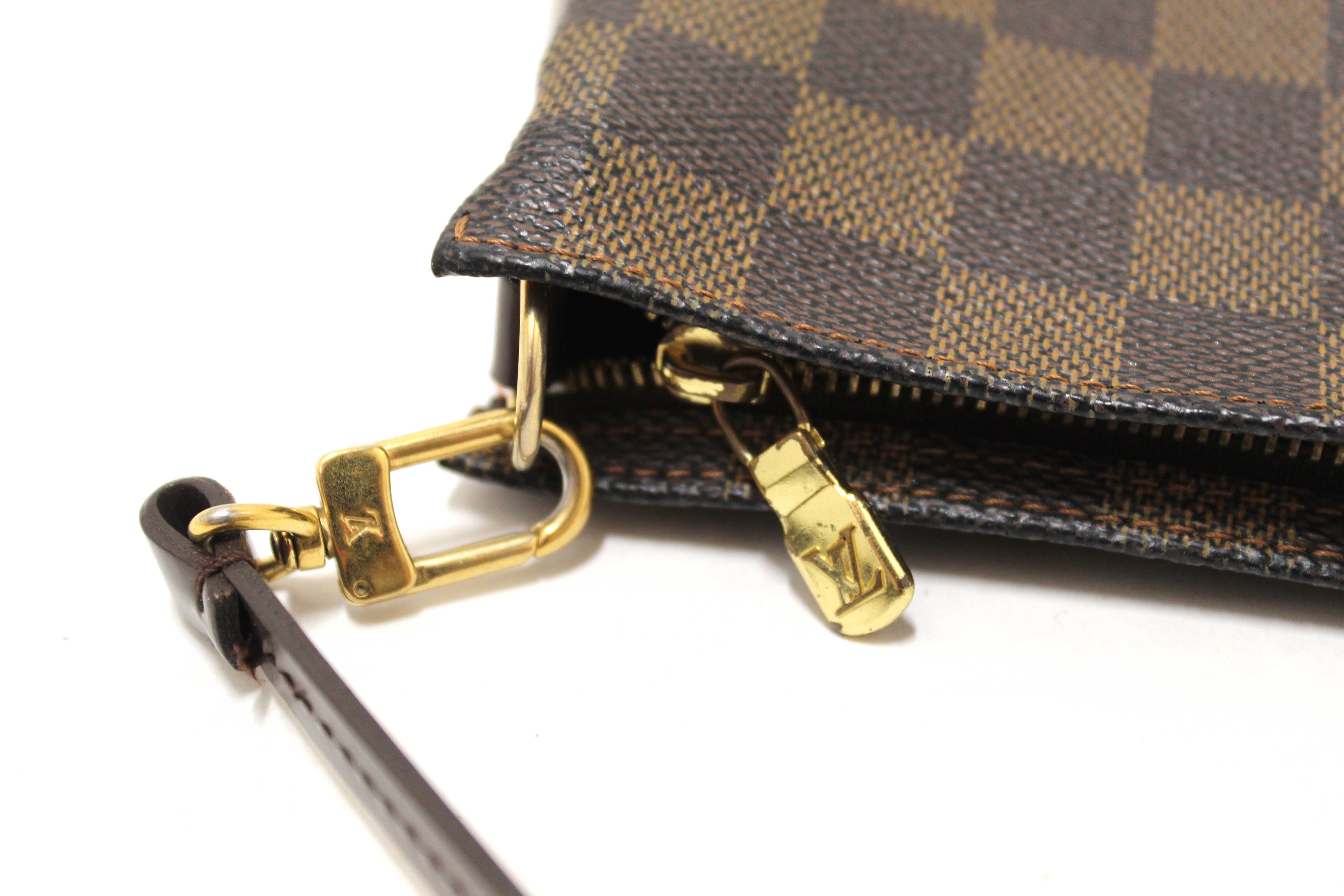 Authentic Louis Vuitton Damier Ebene Canvas Navona Pochette Accessories