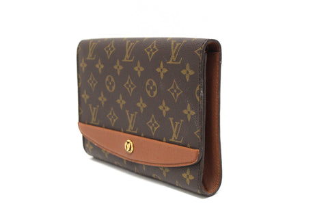 Authentic Louis Vuitton Vintage Classic Monogram Canvas Bordeaux Clutch Bag