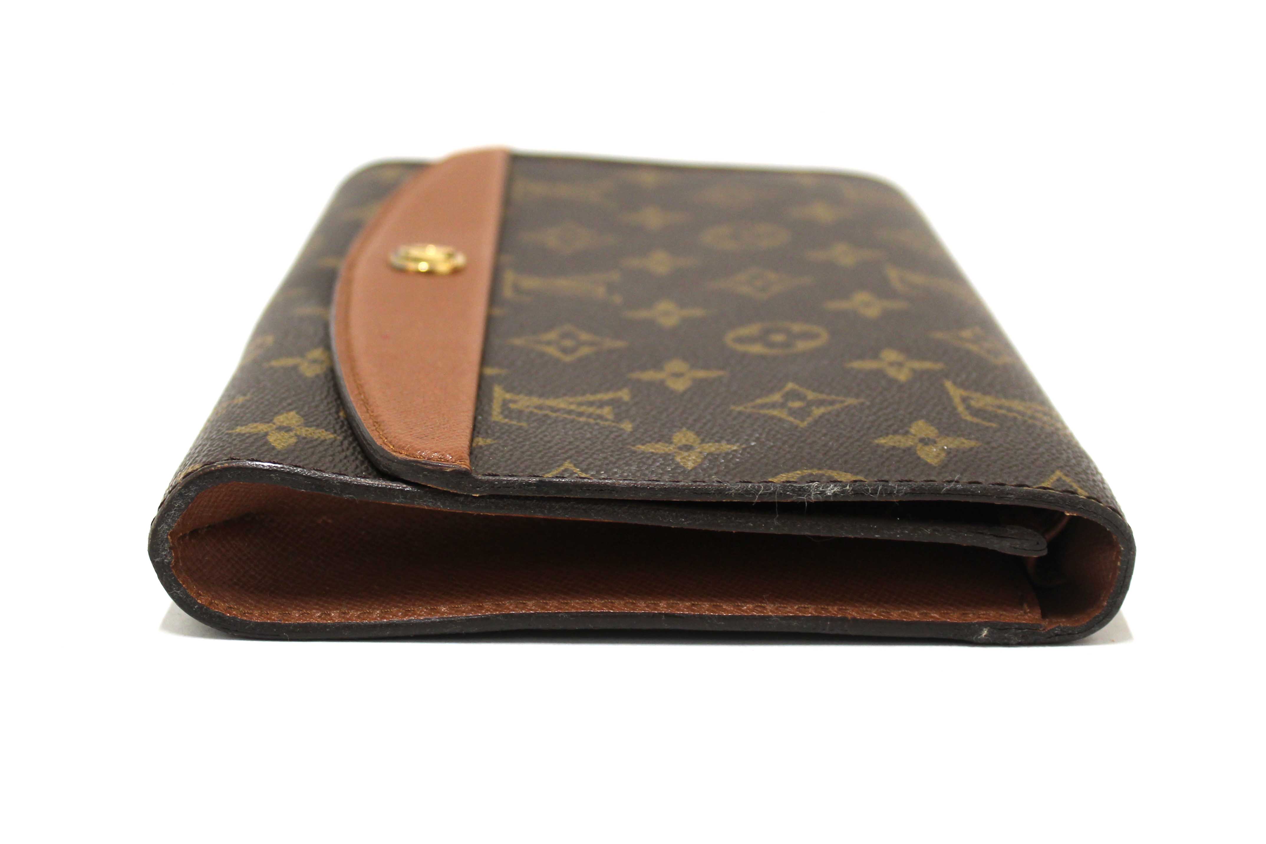 Authentic Louis Vuitton Vintage Classic Monogram Canvas Bordeaux Clutch Bag