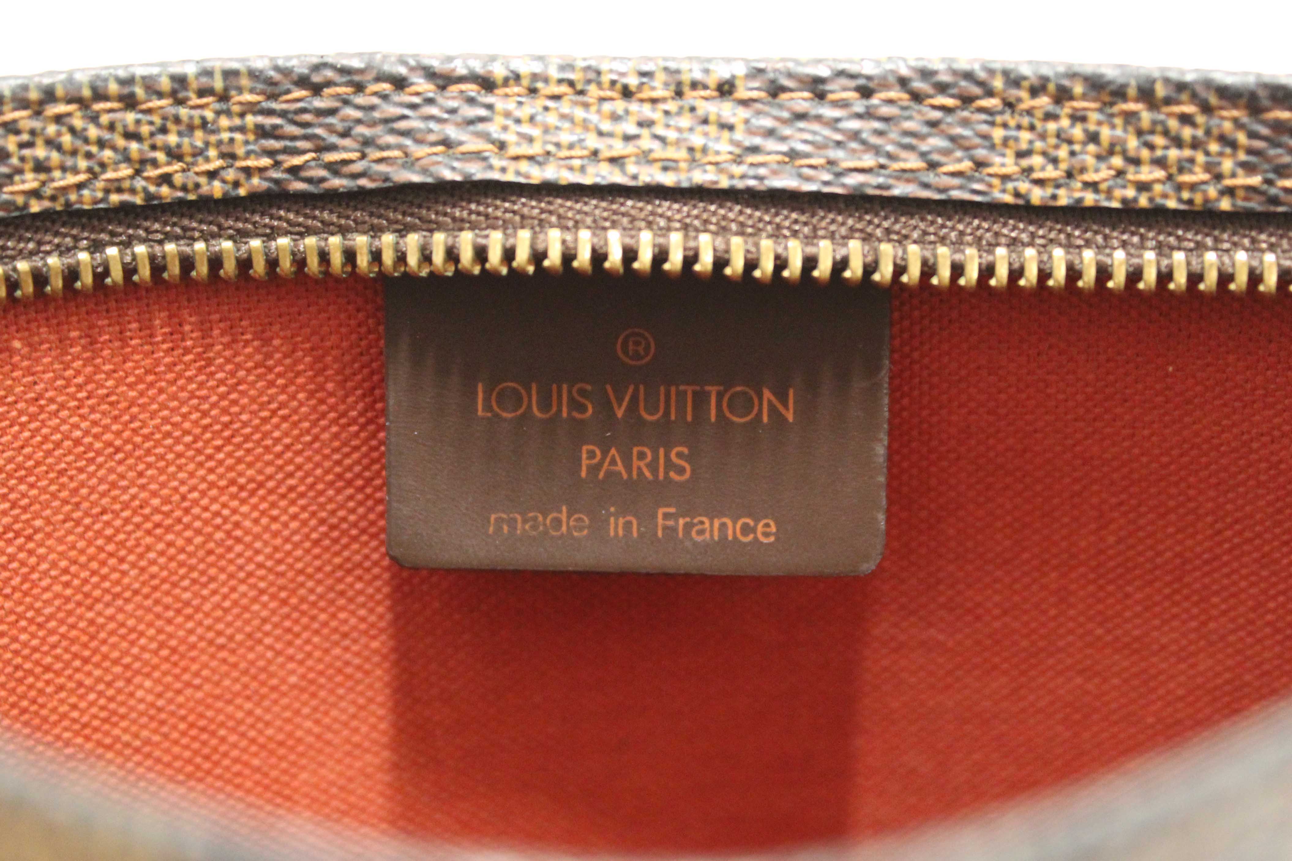 Authentic Louis Vuitton Damier Ebene Canvas Navona Pochette Accessories