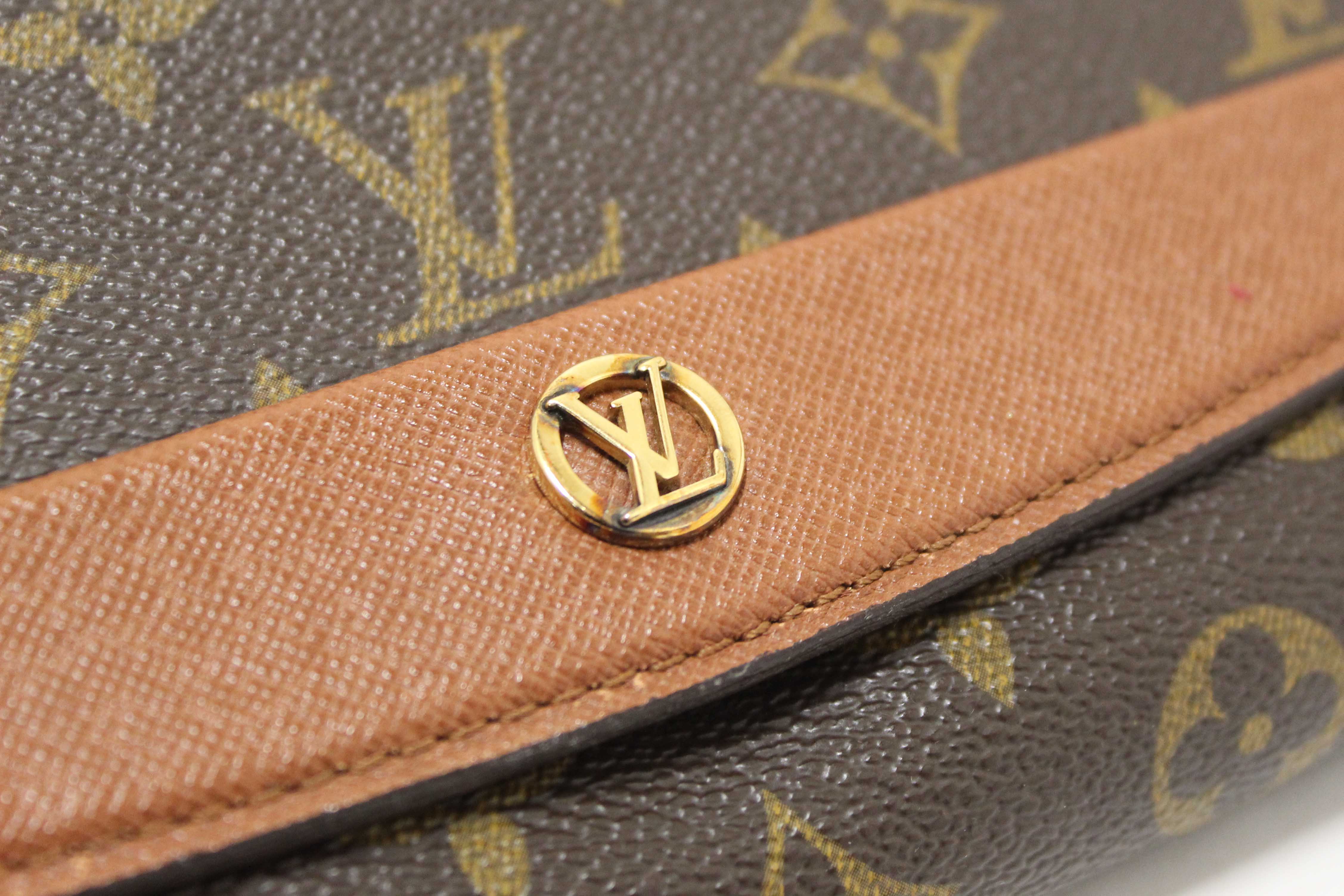 Authentic Louis Vuitton Vintage Classic Monogram Canvas Bordeaux Clutch Bag