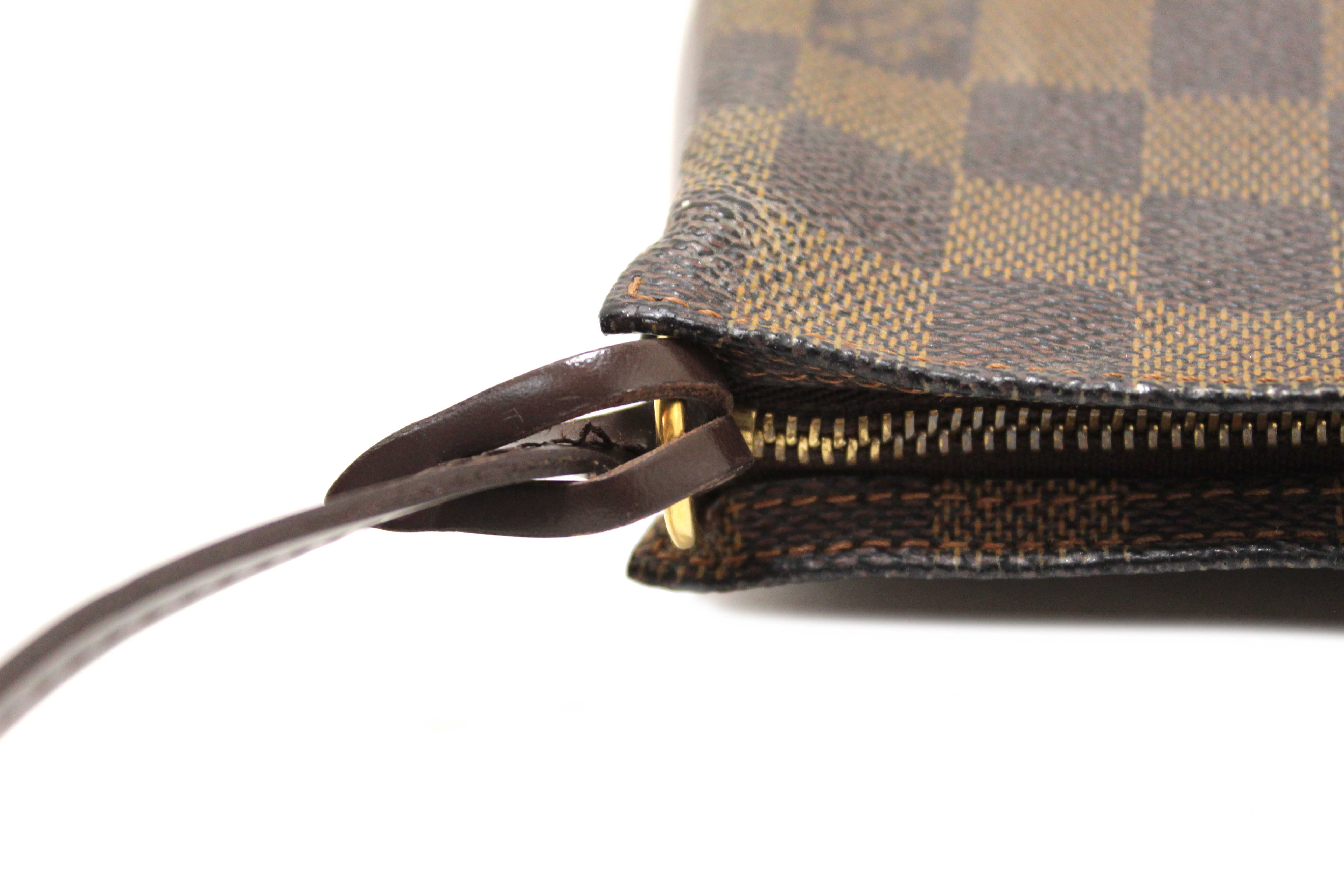 Authentic Louis Vuitton Damier Ebene Canvas Navona Pochette Accessories