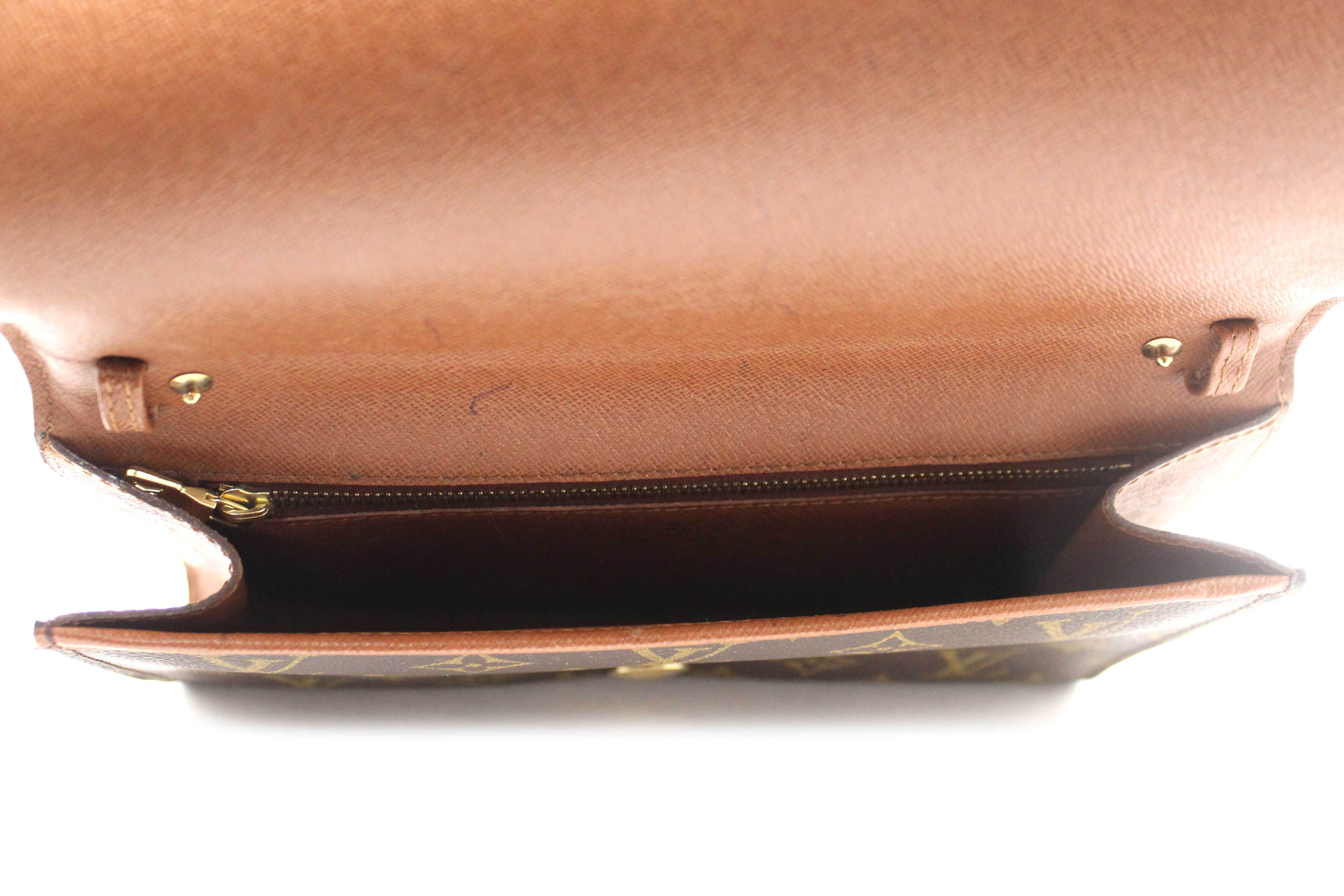 Authentic Louis Vuitton Vintage Classic Monogram Canvas Bordeaux Clutch Bag