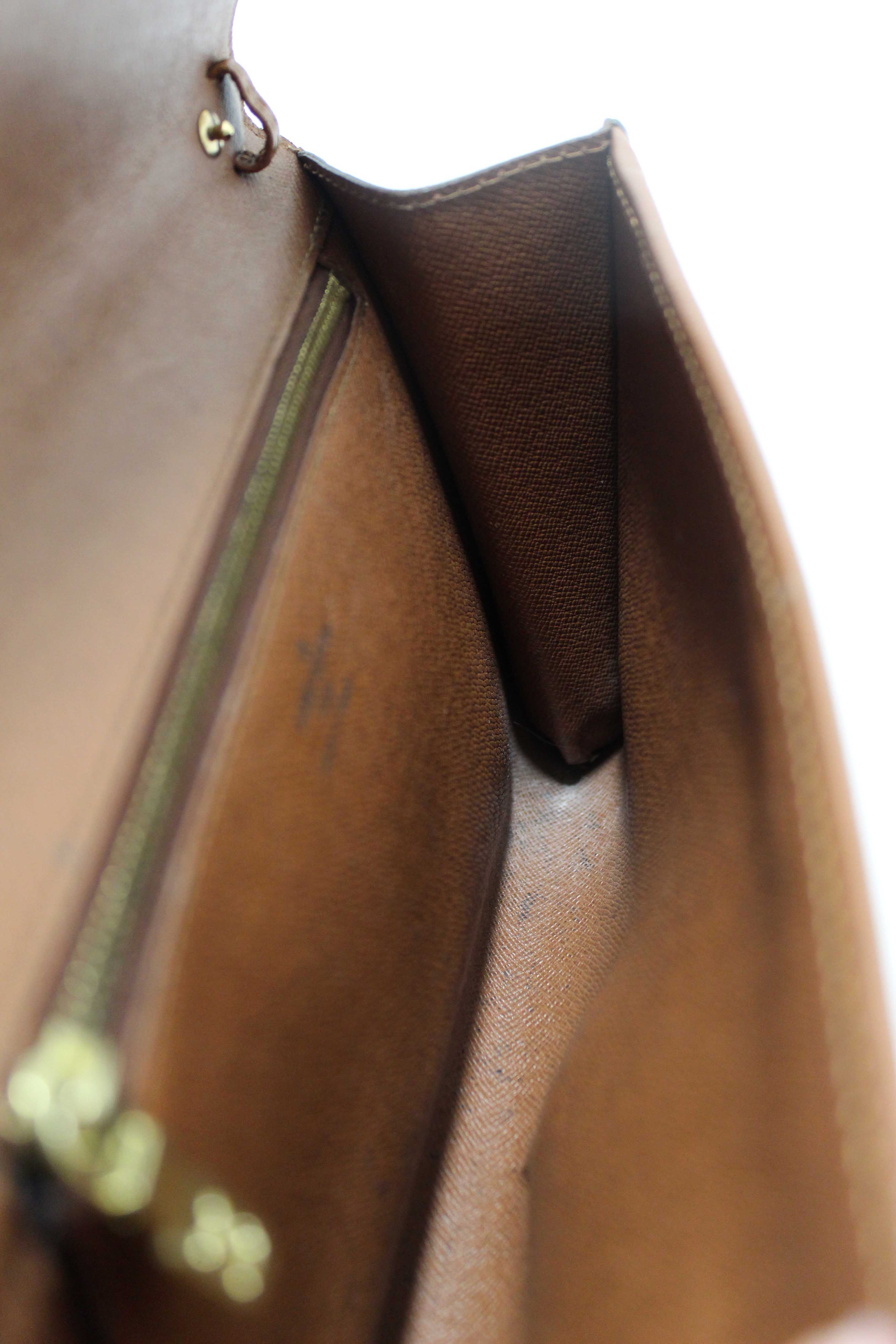 Authentic Louis Vuitton Vintage Classic Monogram Canvas Bordeaux Clutch Bag