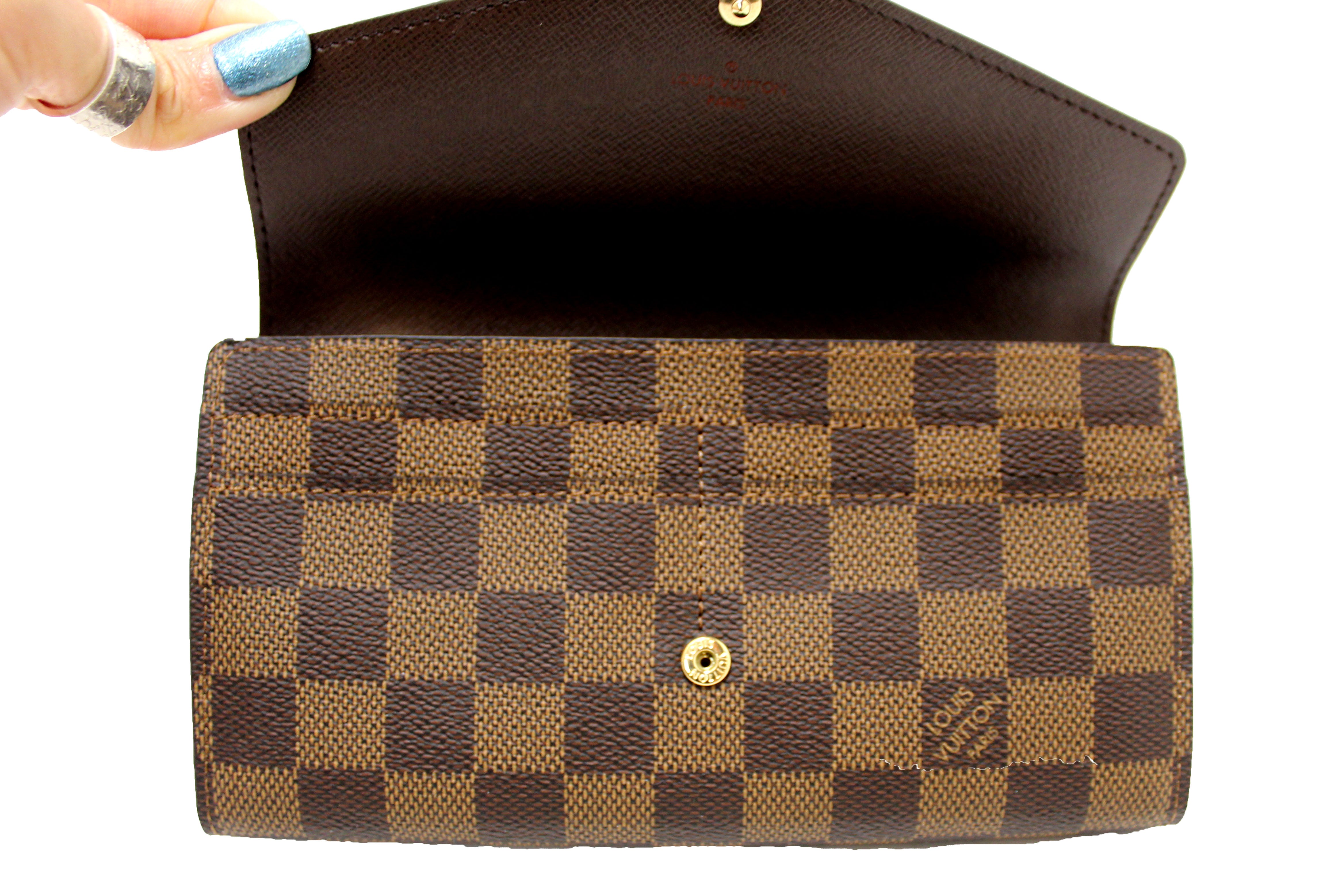 Authentic NEW Louis Vuitton Damier Ebene Canvas Sarah Wallet