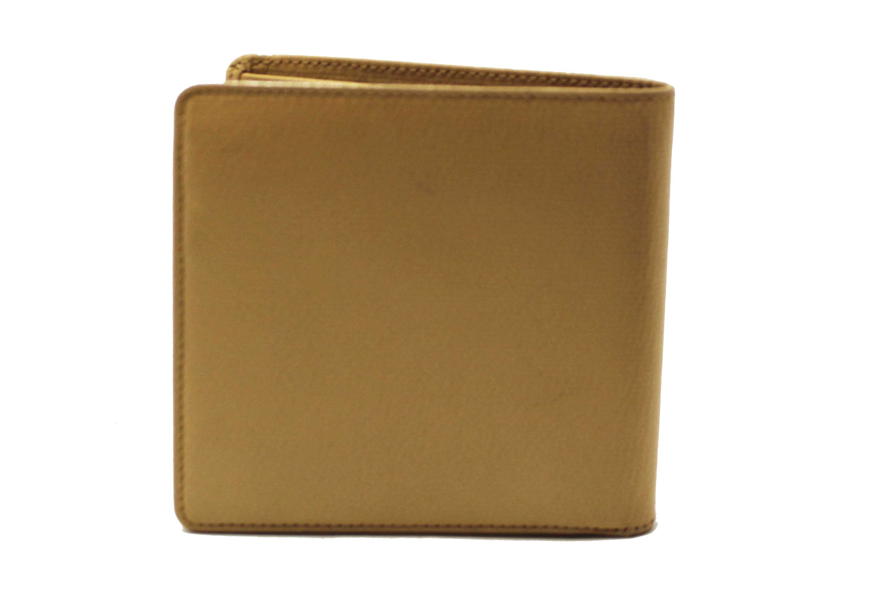 Authentic Chanel Beige Caviar Leather Medium Size Bi-fold Wallet