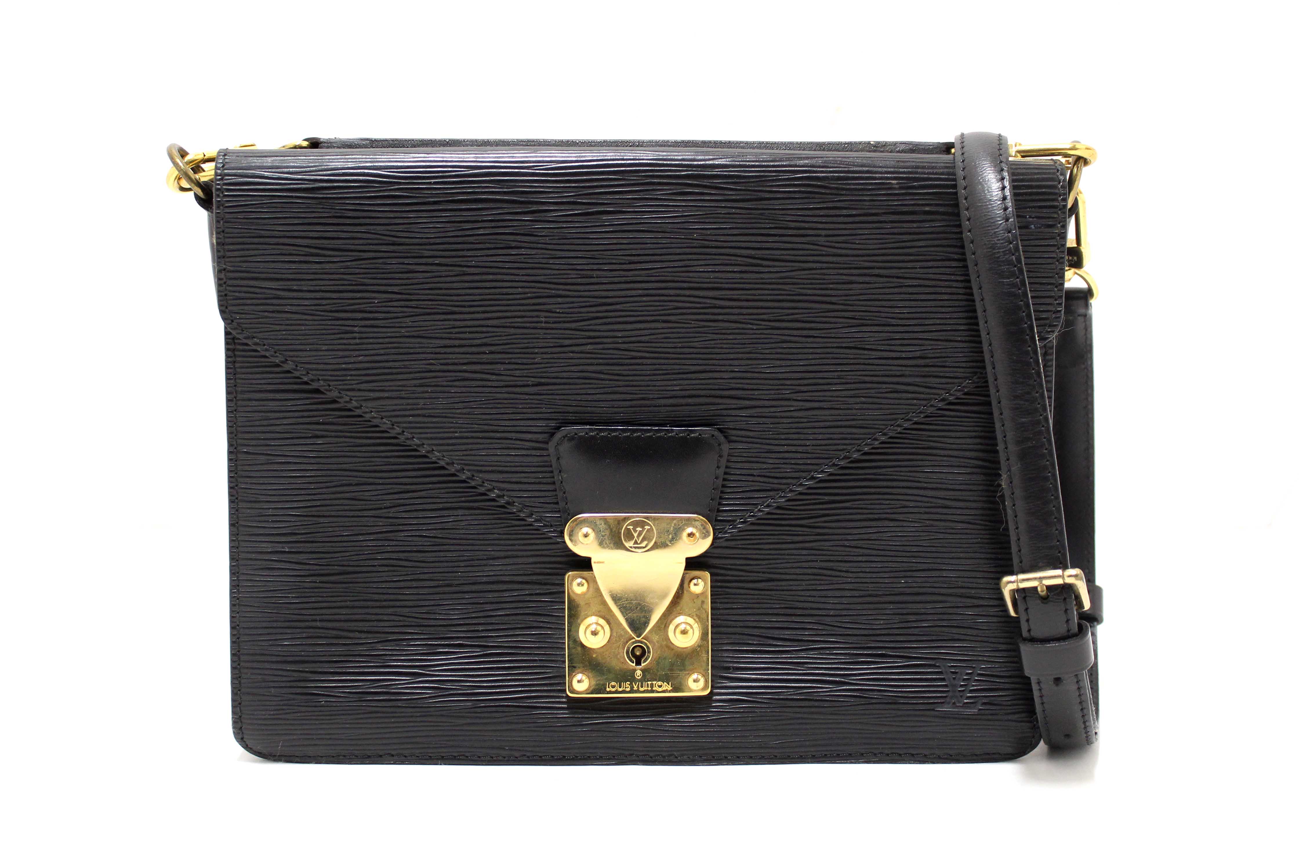 Authentic Vintage Louis Vuitton Black Epi Leather Biface Crossbody Bag