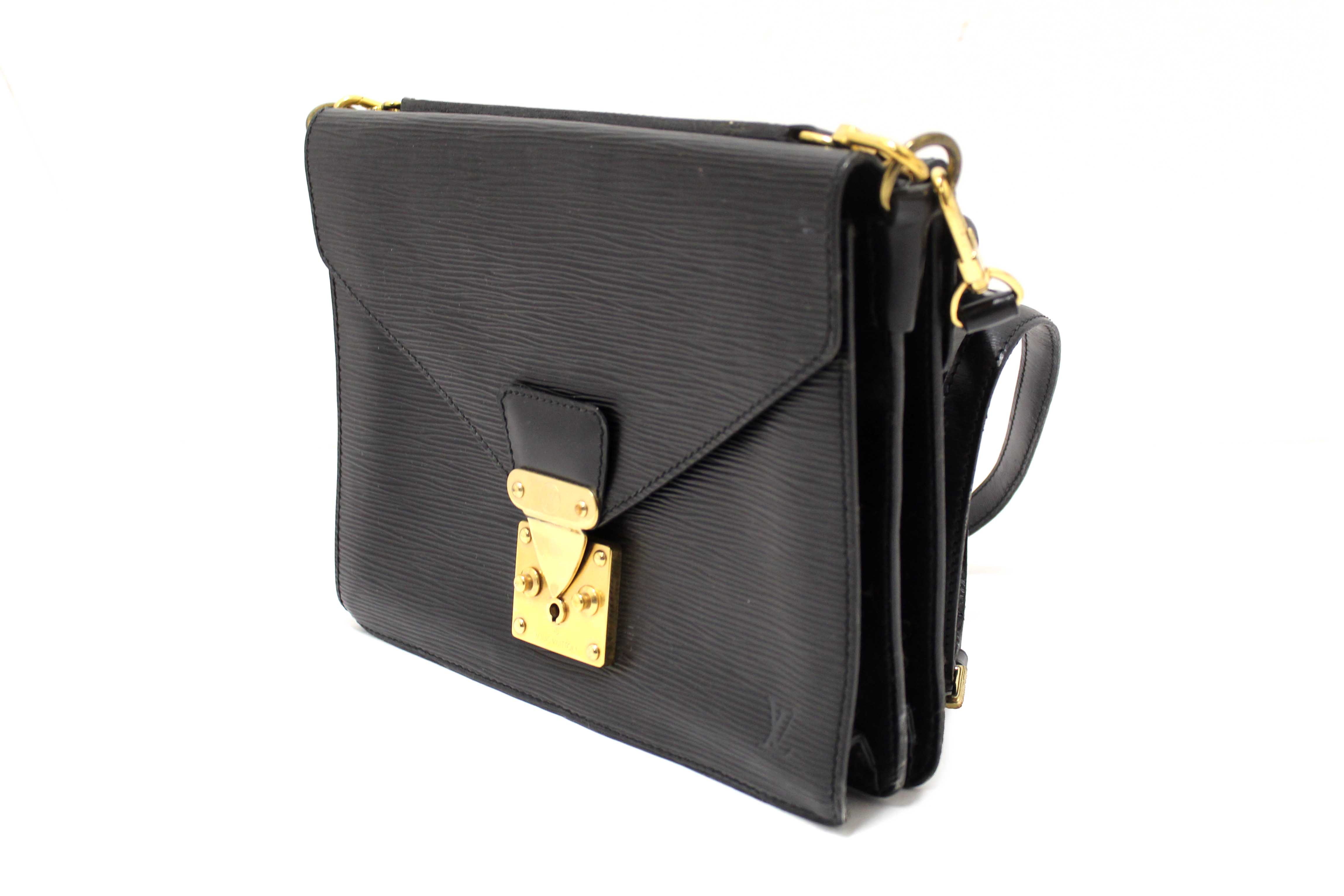 Authentic Vintage Louis Vuitton Black Epi Leather Biface Crossbody Bag