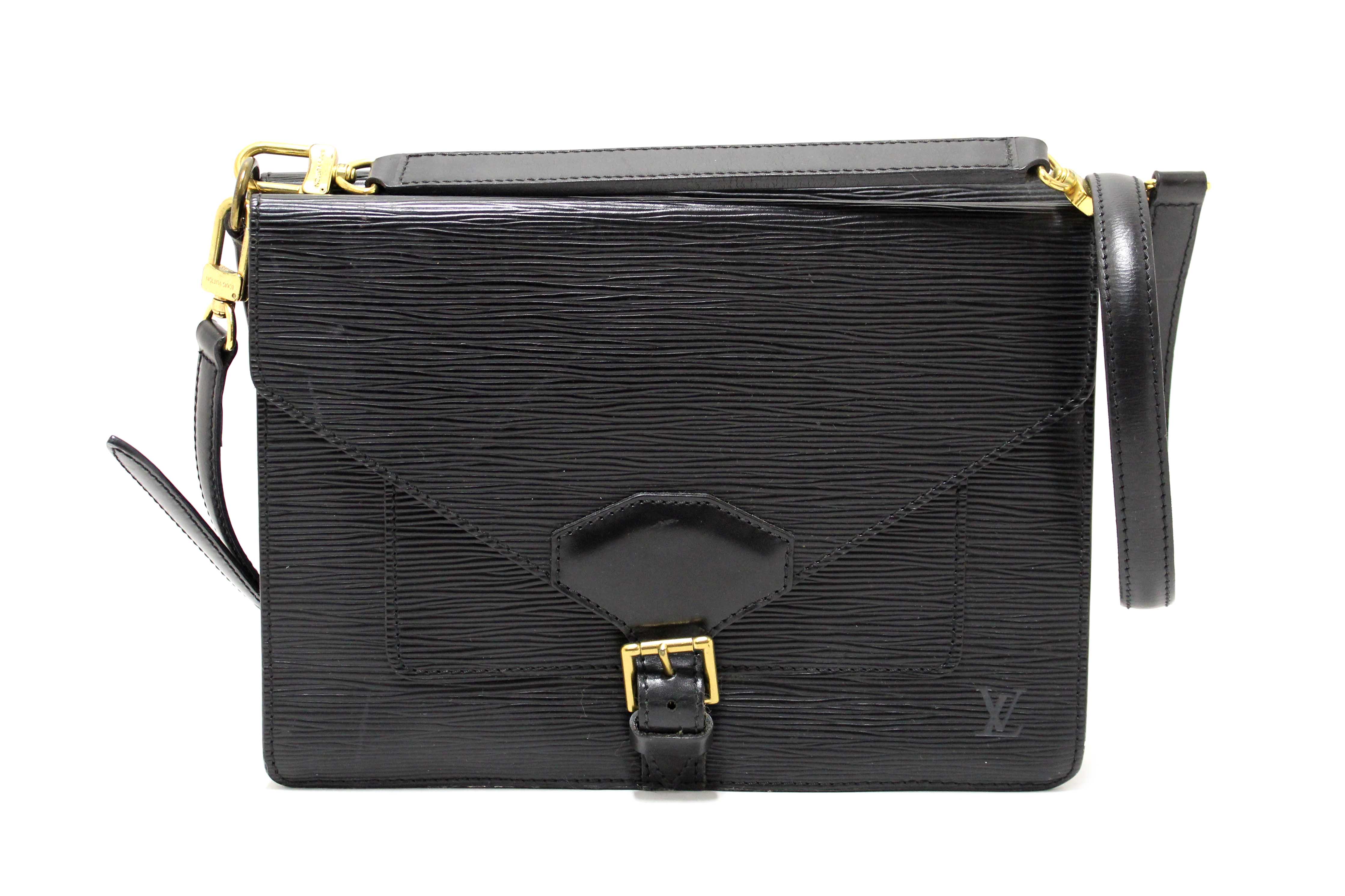 Authentic Vintage Louis Vuitton Black Epi Leather Biface Crossbody Bag