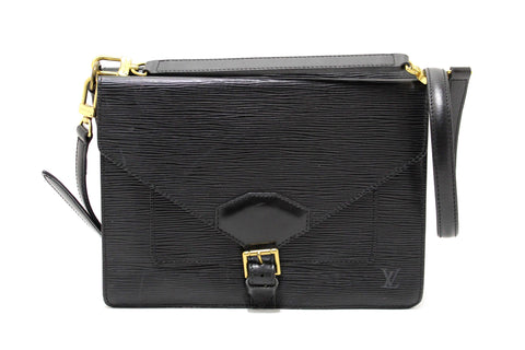Authentic Vintage Louis Vuitton Black Epi Leather Biface Crossbody Bag