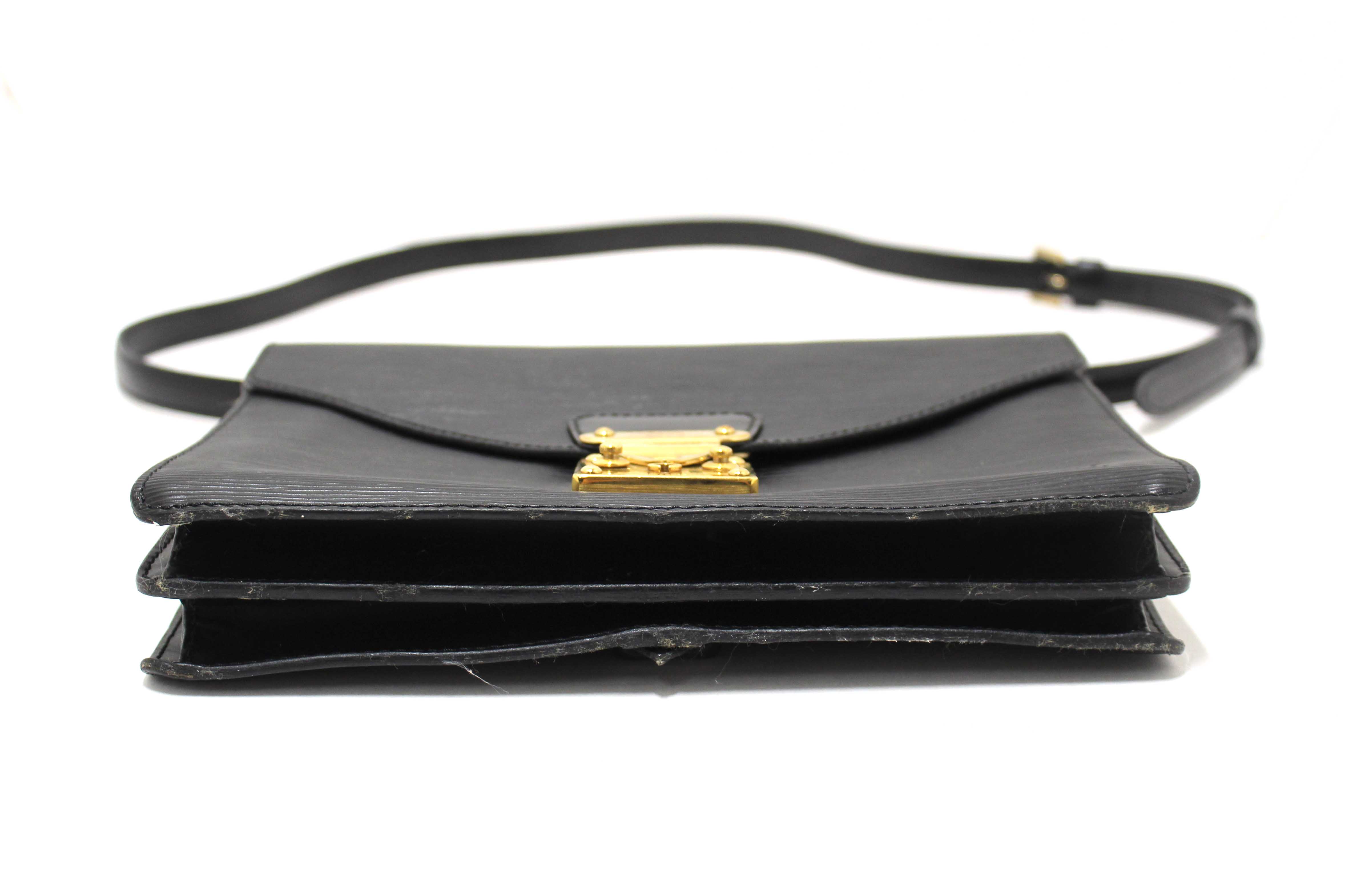 Authentic Vintage Louis Vuitton Black Epi Leather Biface Crossbody Bag