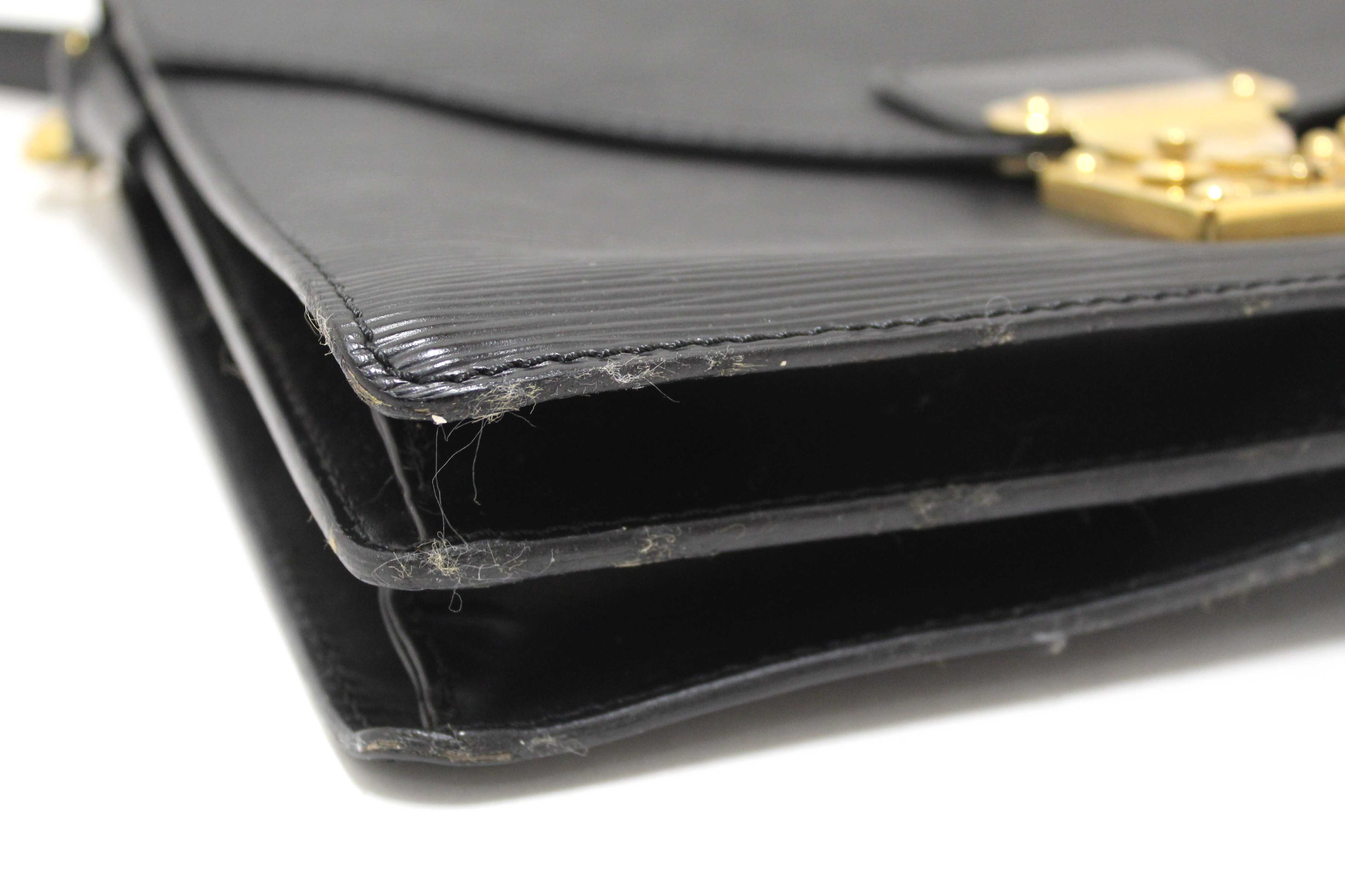 Authentic Vintage Louis Vuitton Black Epi Leather Biface Crossbody Bag