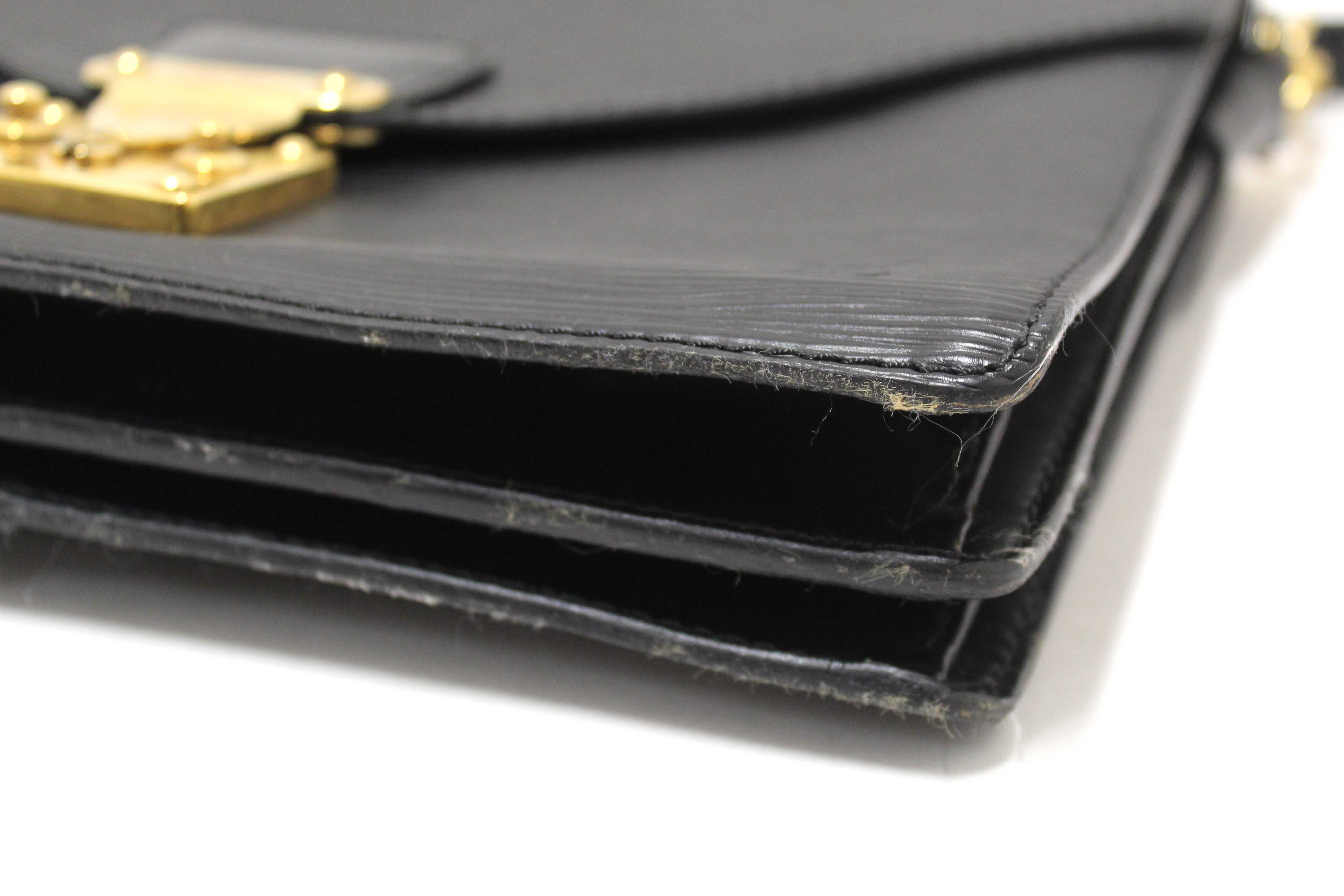 Authentic Vintage Louis Vuitton Black Epi Leather Biface Crossbody Bag